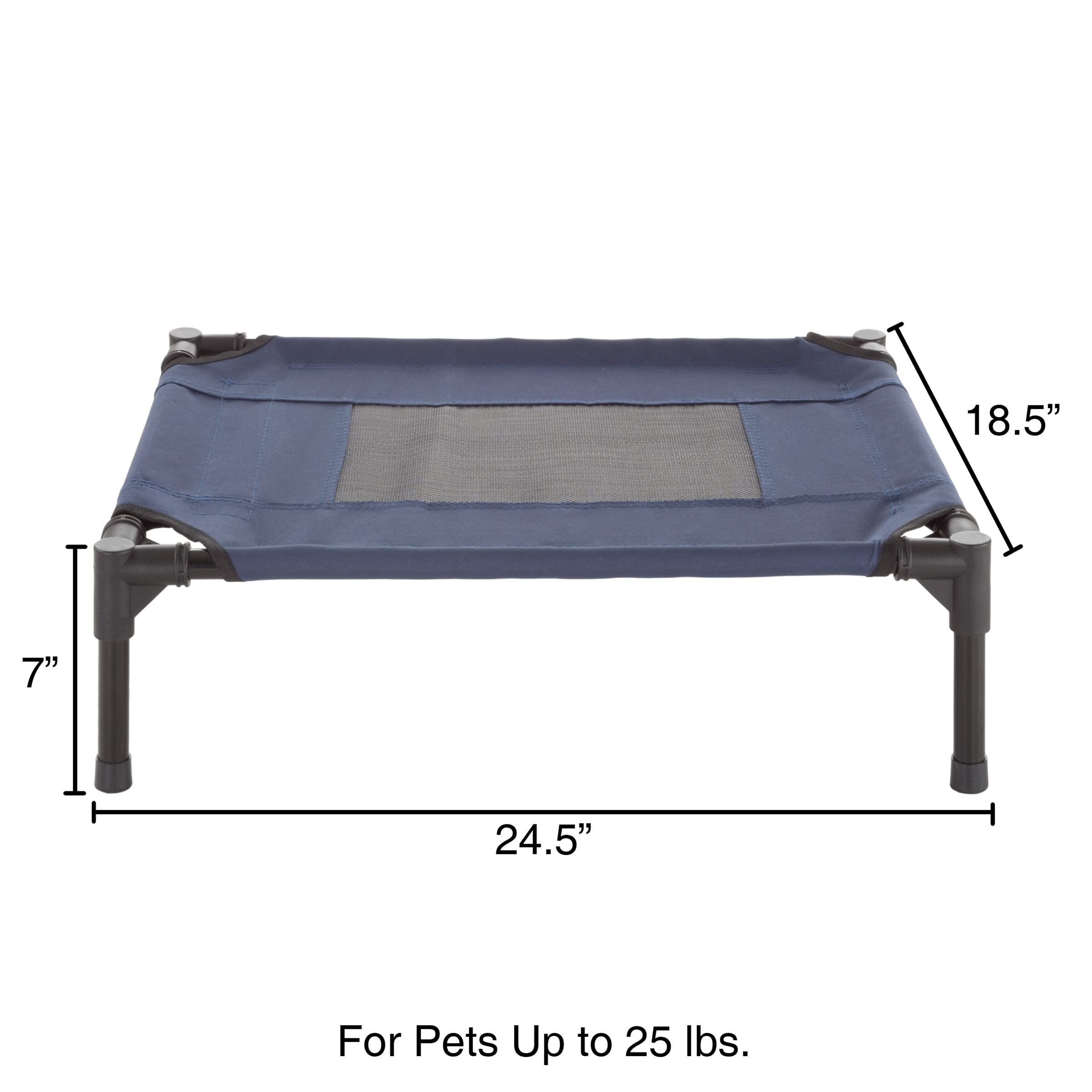 Elevated Dog Bed - 24.5X18.5-Inch Portable Pet Bed With Non-Slip Feet - Indoor/Outdoor Dog Cot Or Puppy Bed For Pets Up To 25Lbs