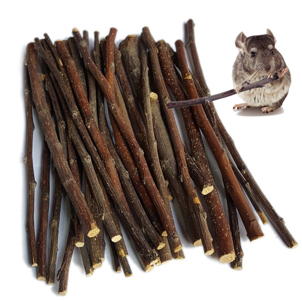 Sharllen 300G(10.5Oz) Apple Sticks (About 90 Sticks) Pet Chew Toys For Rabbits Chinchilla Guinea Pigs By