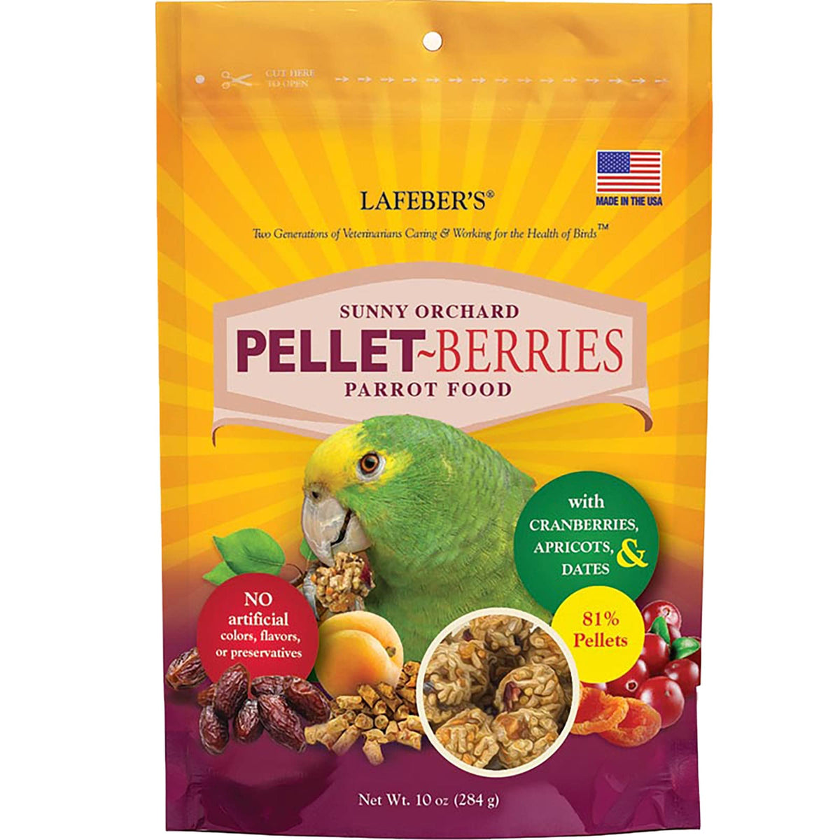 Lafeber'S Pellet-Berries Pet Bird Food, Made With Non-Gmo And Human-Grade Ingredients, For Parrots, 10 Oz