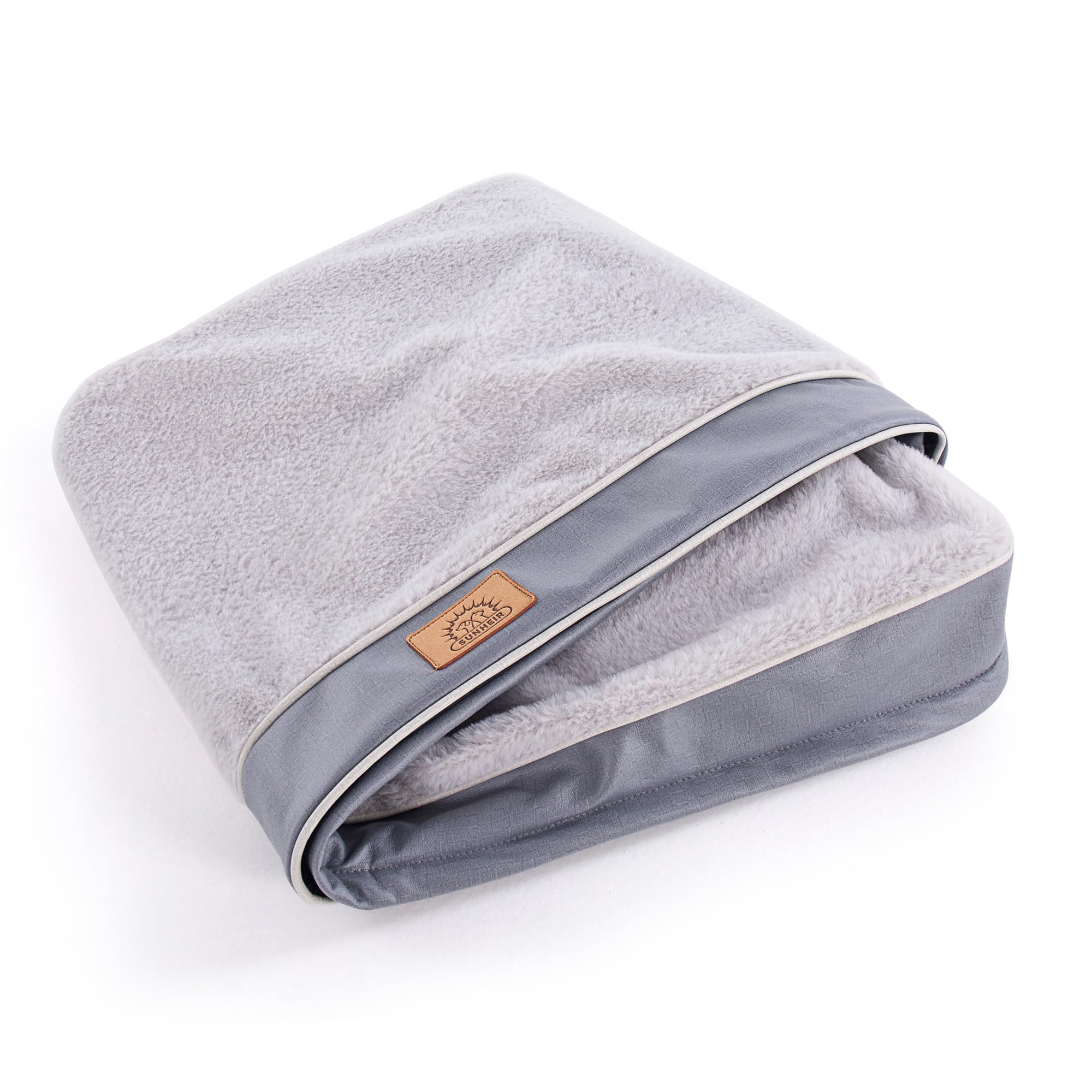 Sunheir Dog Bed Covers Soft Plush Replacement Washable, Large Waterproof Dog Bed Cover With Zipper, Pet Bed Cover 36X27X3 Inches