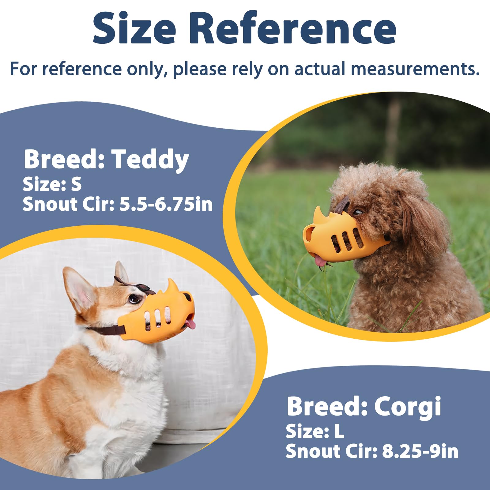 Luckypaw Dog Muzzle, Soft Muzzle For Small Medium Dogs Poodle Dachshund, Breathable Silicone Cage Mouth Cover To Prevent Biting