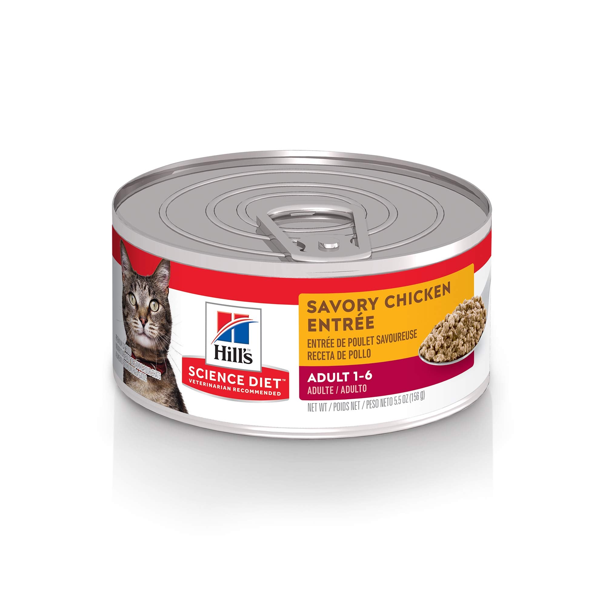 Hills Science Diet Adult 1-6, Adult 1-6 Premium Nutrition, Wet Cat Food, Chicken Minced, 5 oz Can, Case of 24