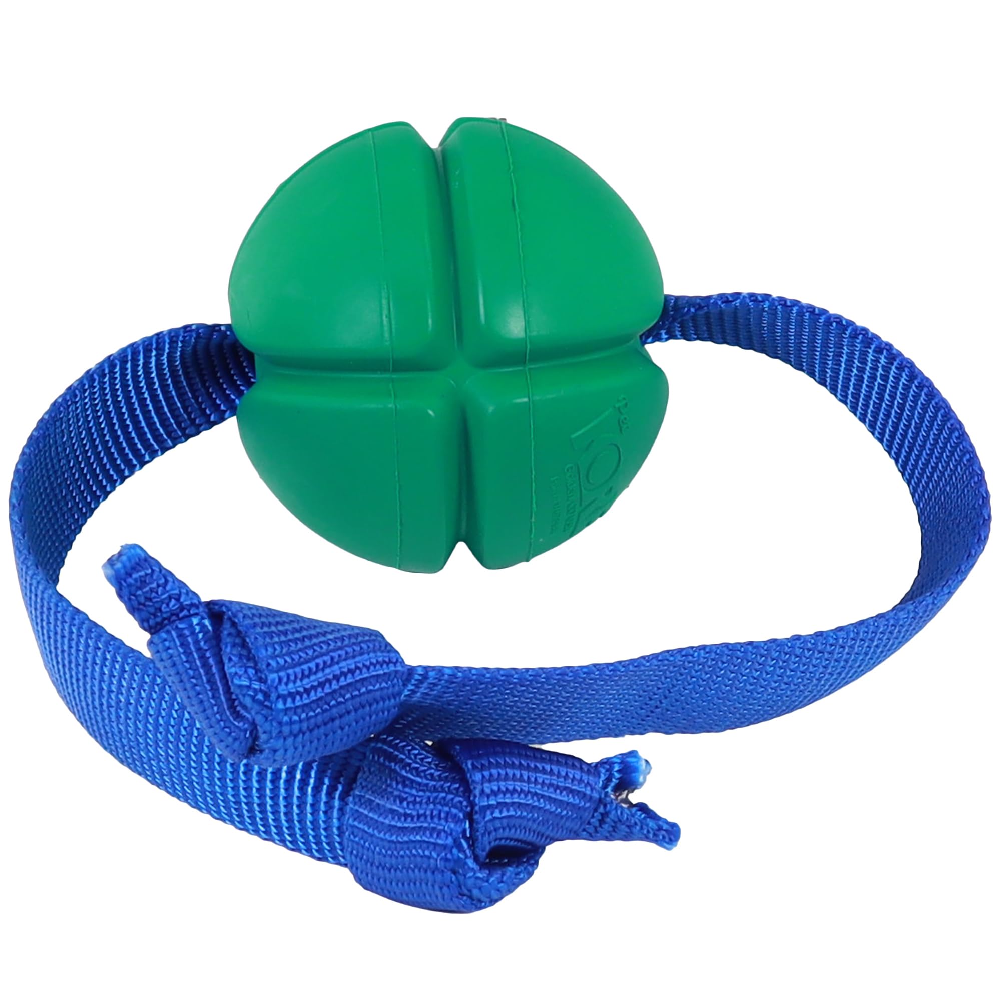 PetKORE: FloTex Tug - Medium - 2.5 Green, Rubber Dog Toy, Removable Strap Tail, Patented Airflow Grooves, Bounce-Fetch-Chew, Pet