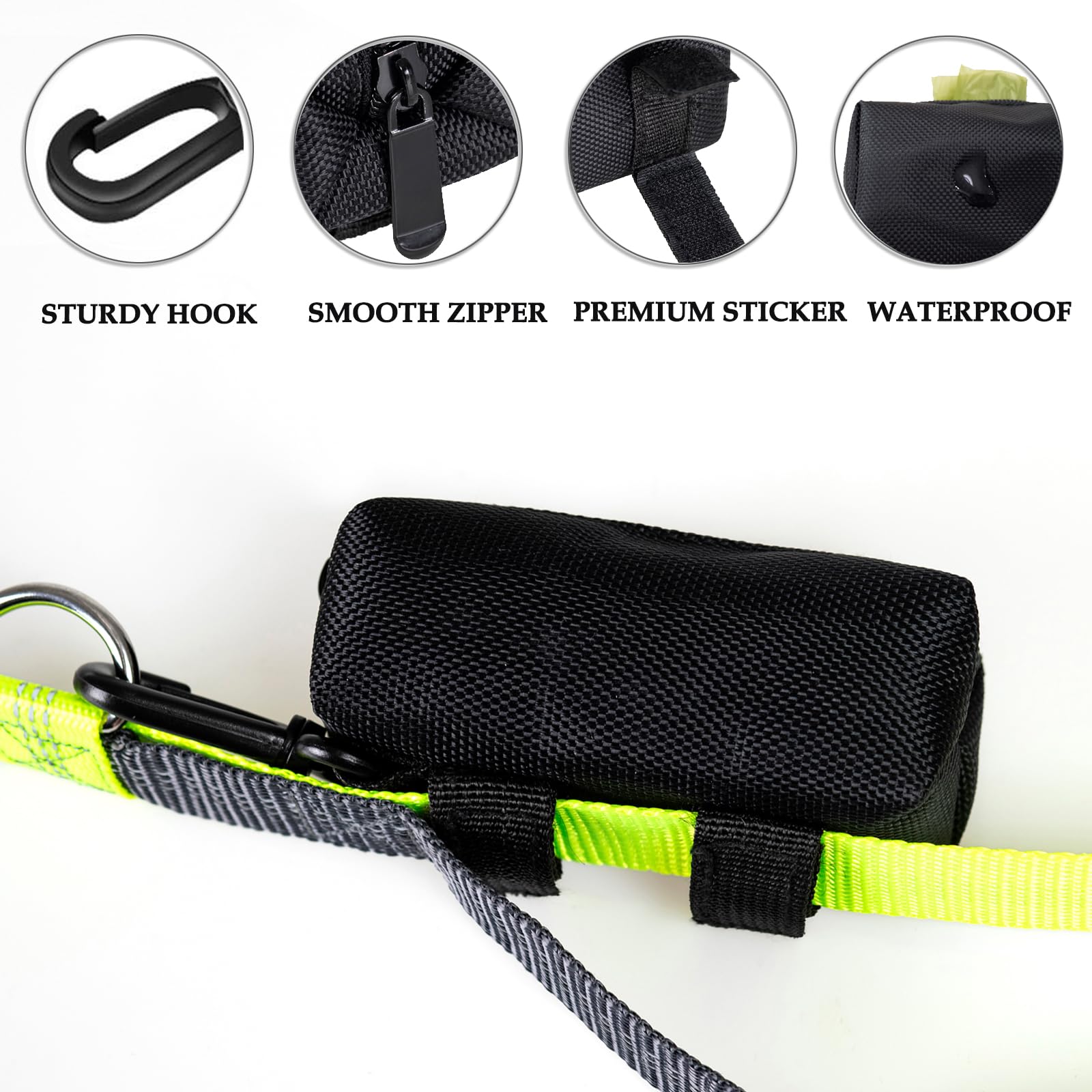 Dog Poop Bag Holder, Poop Bag Holders For Leashes, Cakovano Pet Dog Waste Bag Dispenser Leash Attachment - Fits Any Dog Leash -