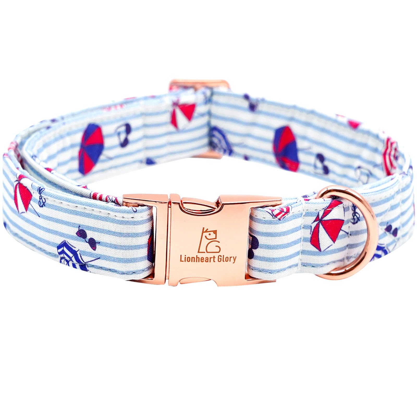 Lionheart Glory Dog Collar, Dog Collar Summer Stripe Boy Dog Collar Cute Pet Collar Gift For X-Large Dog