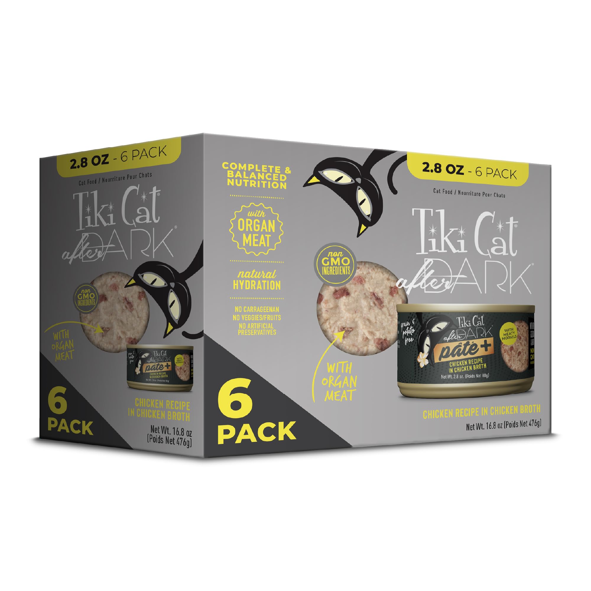 Tiki Cat After Dark Pat  + Chicken, 2.8 oz. Can (6 Count)