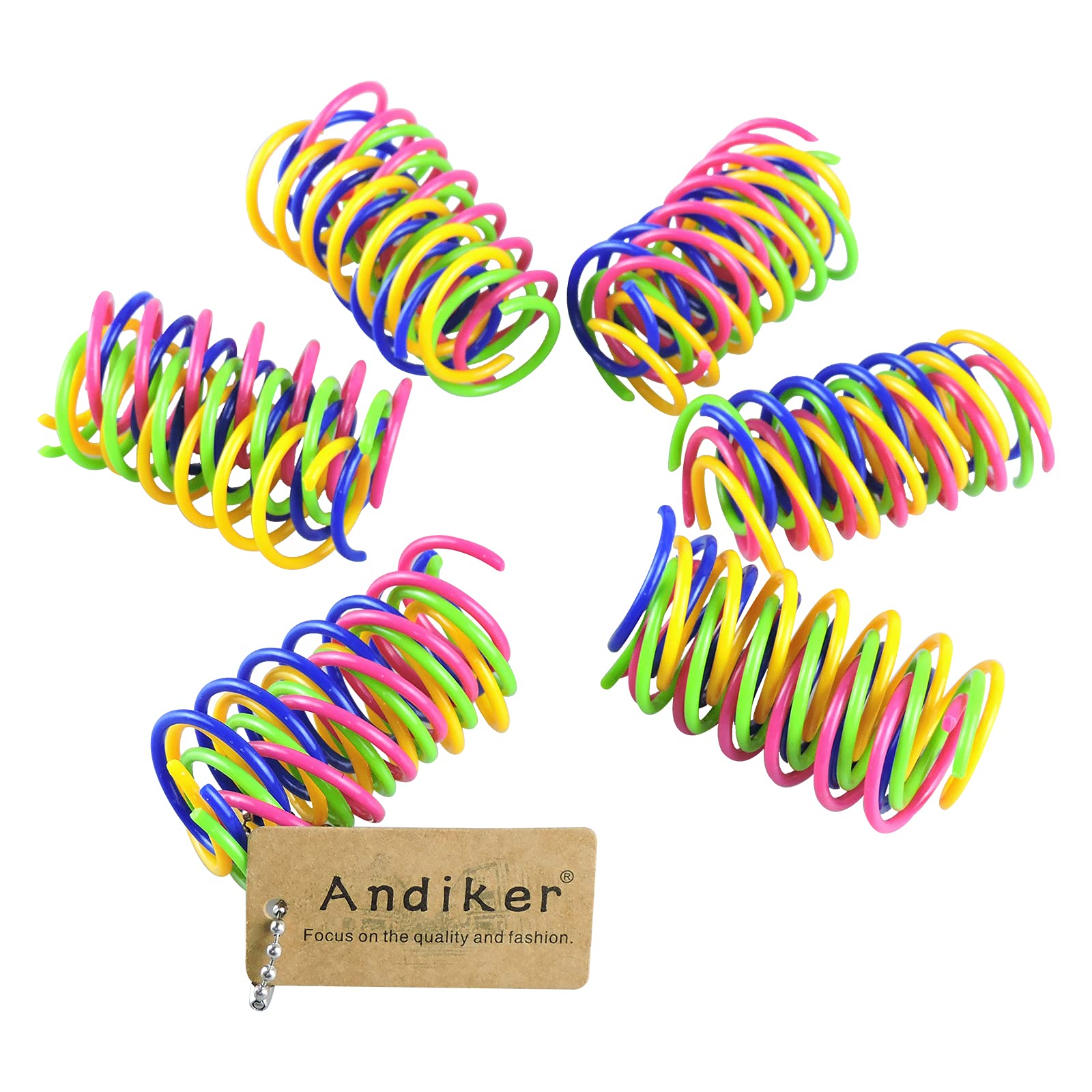 Andiker Cat Spring Toy, 24Pcs Colorful Cat Spiral Springs Creative And Interactive Cat Toy Durable Heavy Plastic Springs Cat Toys For Cat Interactive Toys For Indoor Cats (24Pcs)
