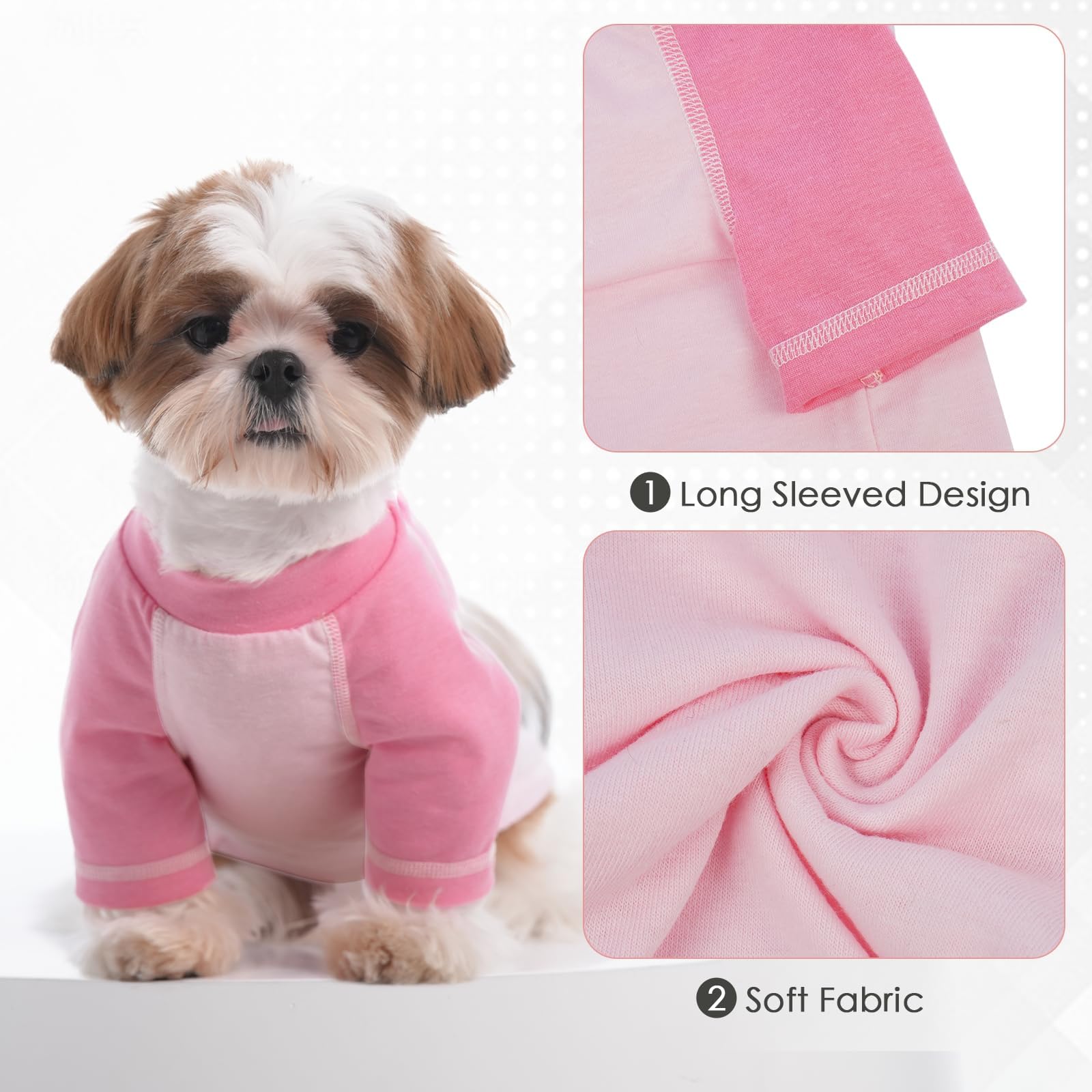 2 Pack Dog Raglan-Sleeve Shirts, Pinkpurple, Large Size Pet Tshirt For Medium Dogs Male, Wide & Comfortable Summer Pet Apparel F