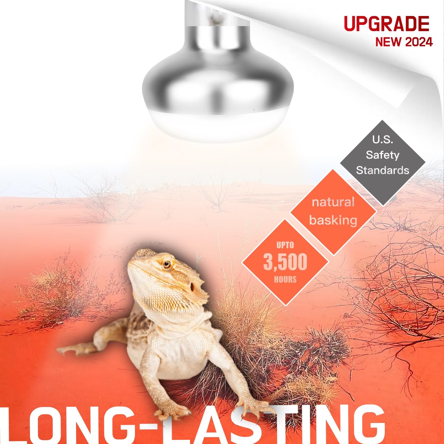 Reptiking Reptile Heat Lamp, 2 Pack 75W Intense Basking Bulbs Light For Reptiles, Uva Daylight Basking Light For Bearded Dragon,