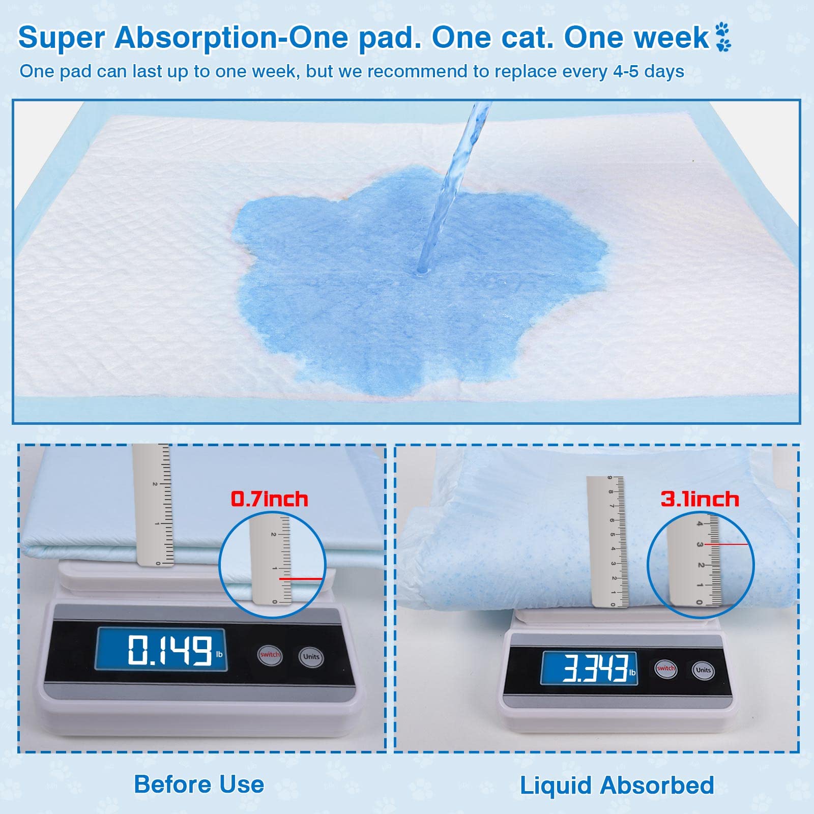 Cat Litter Pads Superior Absorbent 50 Count Scent Generic Refill Compatible With Tidy Cat Breeze Litter System 16.9X11.4 Inch Enhanced Odor Control