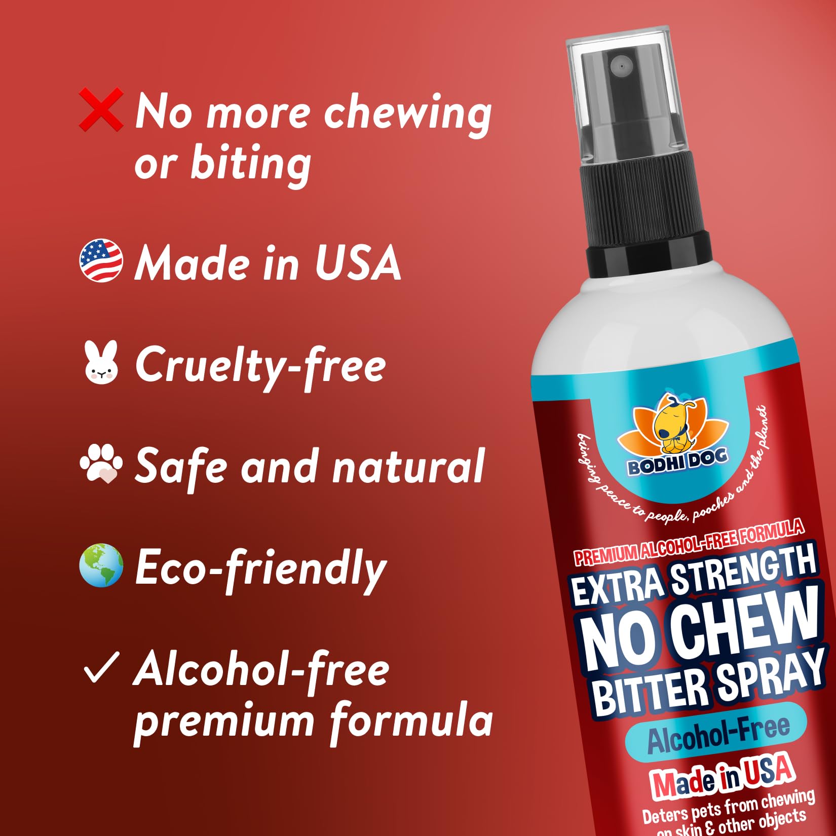 Bodhi Dog New Bitter 2 In 1 No Chew & Hot Spot Spray | Natural Anti-Chew Remedy Better Than Bitter Apple | Safe On Skin, Wounds