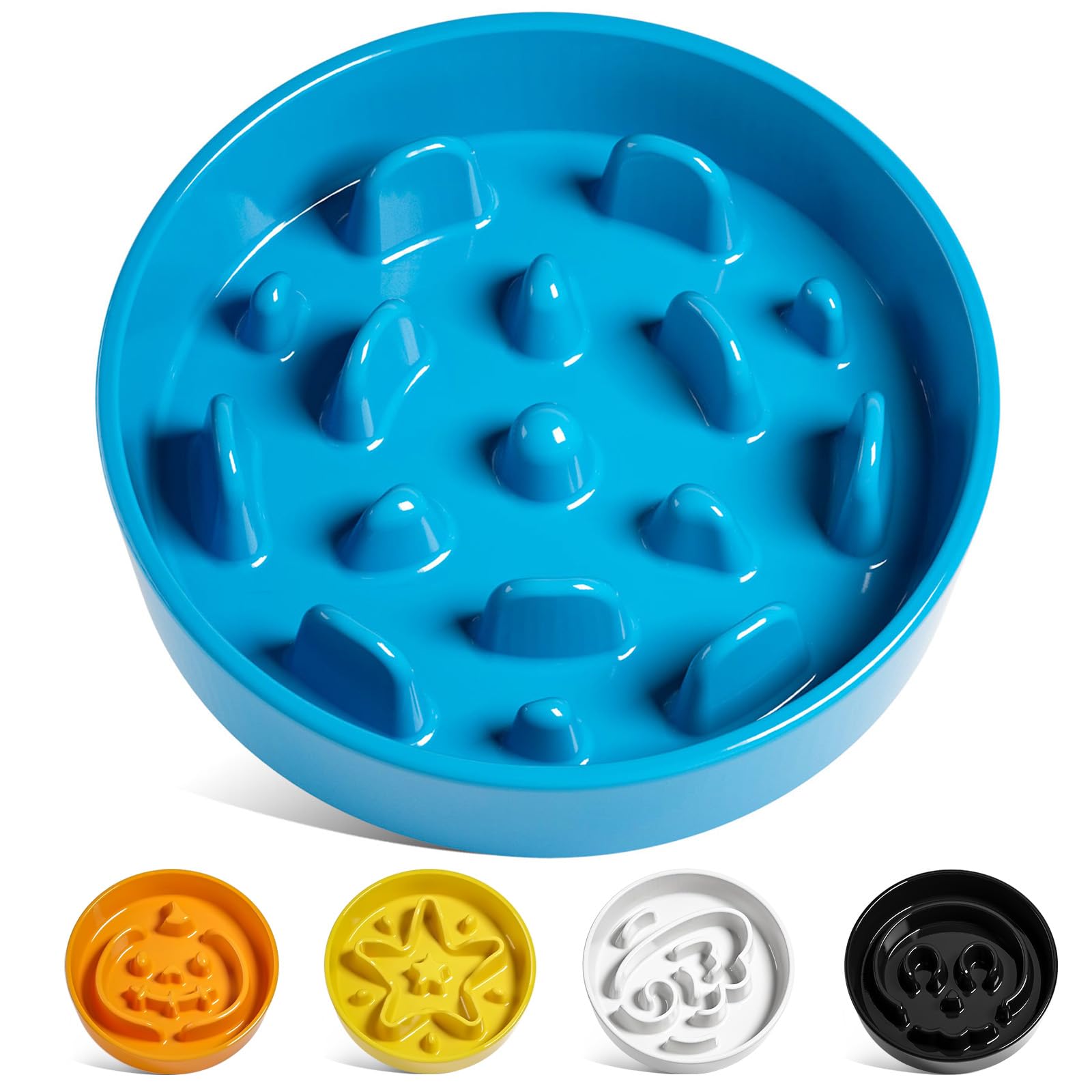 LE TAUCI Slow Feeder Dog Bowls Ceramic, 1.5 Cups Slow Eater Bowl for Dogs, Puppy Slow Feeder Bowl for Fast Eaters, Dog Dishes to