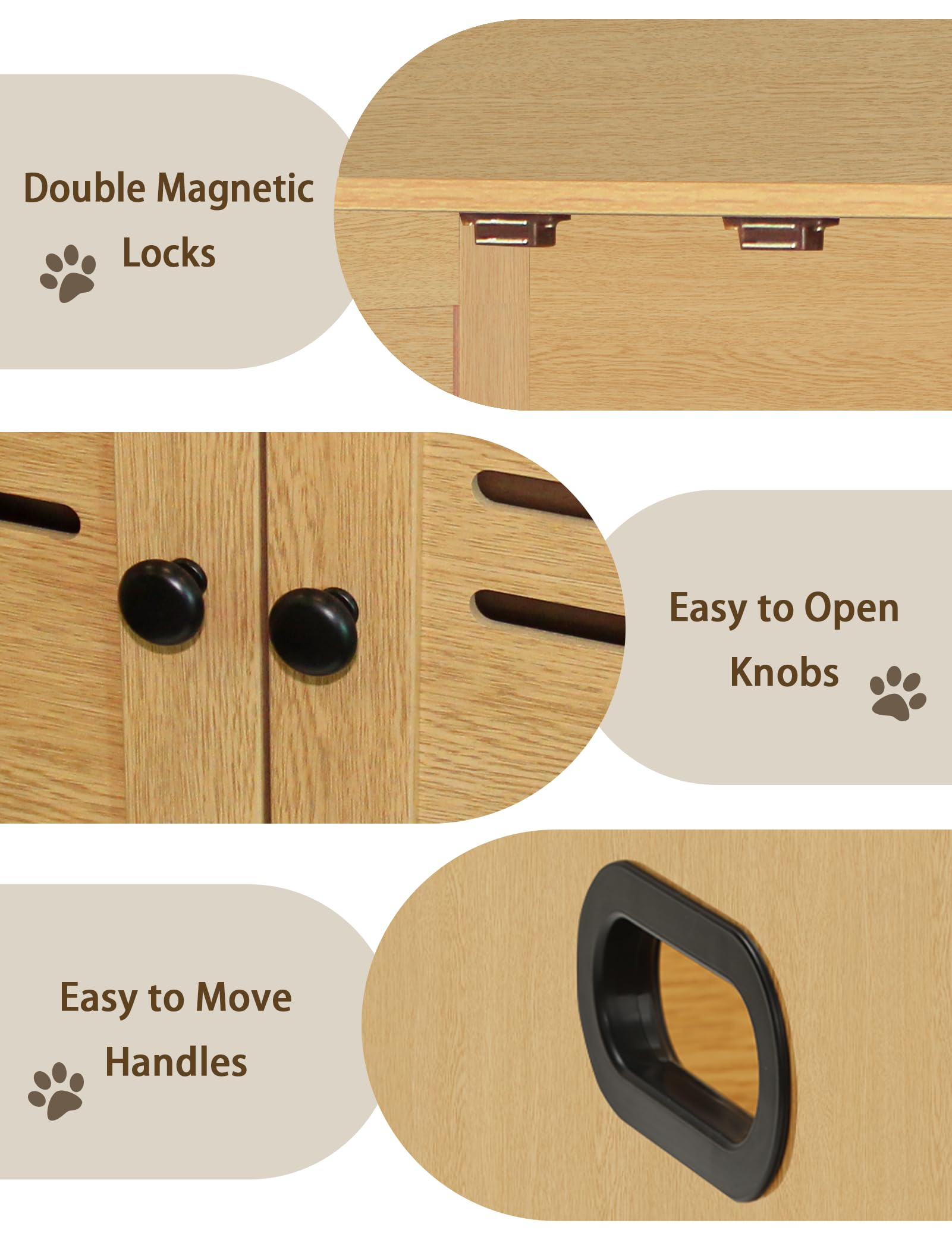 Dinzi Lvj Litter Box Enclosure, Wooden Cat House With Good Ventilation, 27.6'' Hidden Cat Washroom, Entrance Can Be On Left Or R