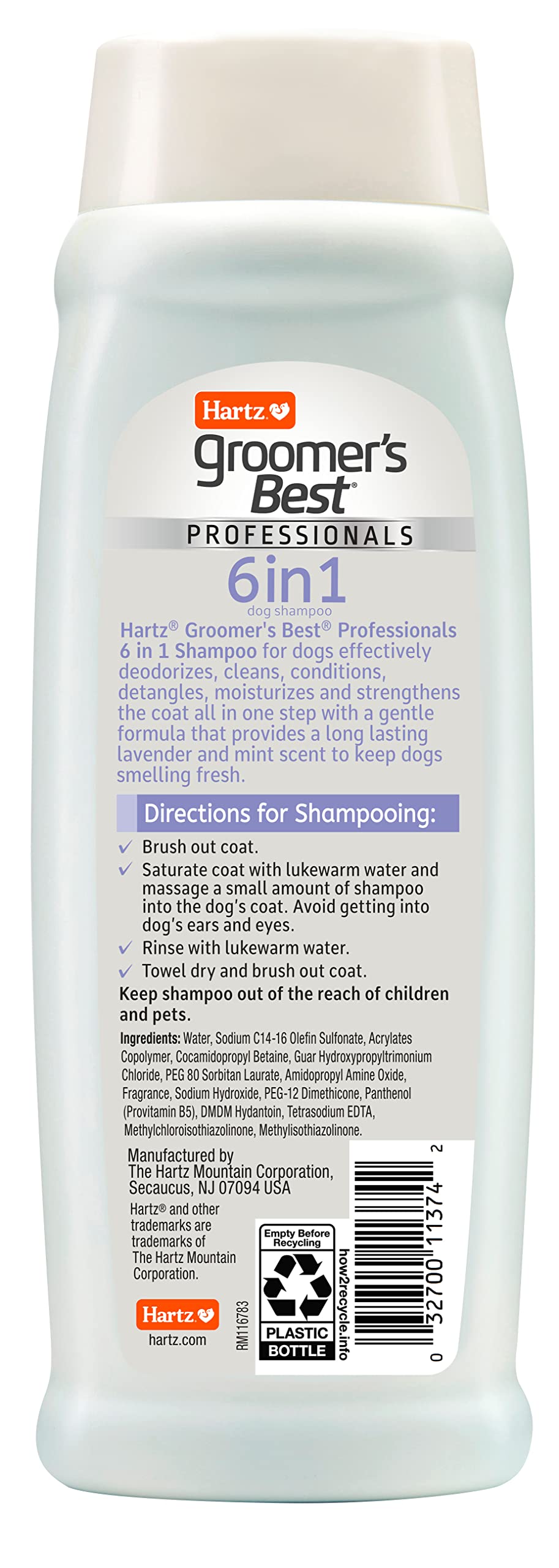 Hartz Groomer'S Best Professionals 6-In-1 Dog Shampoo And Conditioner In One, 18 Oz