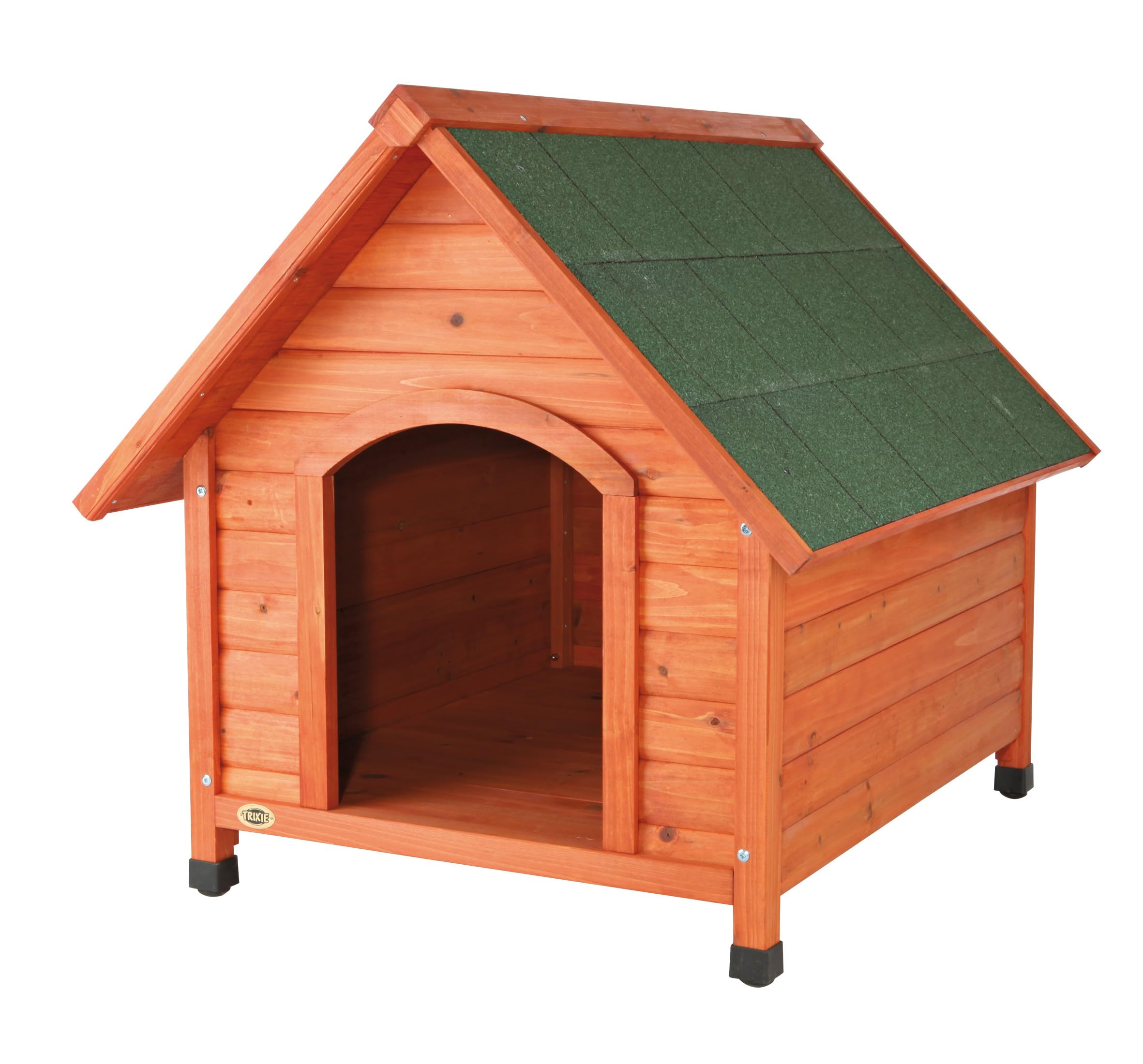 Trixie Natura Cottage Dog House- Dog House For Extra Large Dogs Outside With Weatherproof Sealer & Peaked Roof, Wooden Dog House