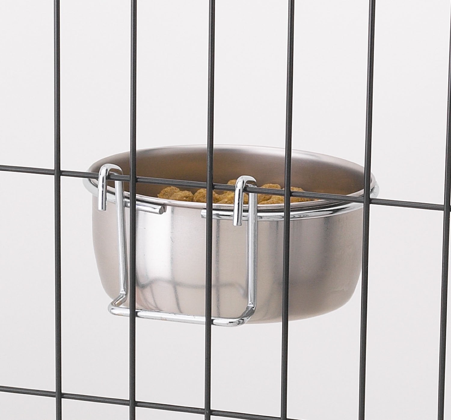 Proselect Stainless Steel Hanging Pet Cage Bowl, 16-Ounce