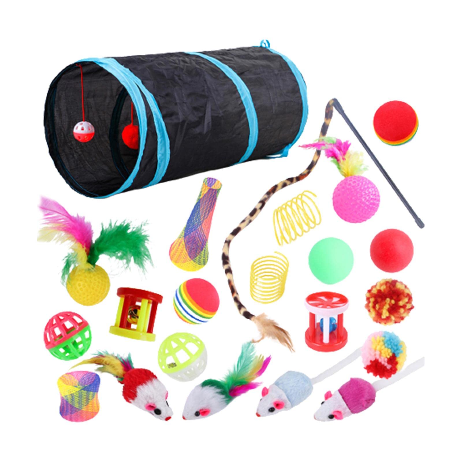 Ujeavette Fun Catnip Toy Set For Cat Kitten Toys Assortments With Play Tunnel B99501