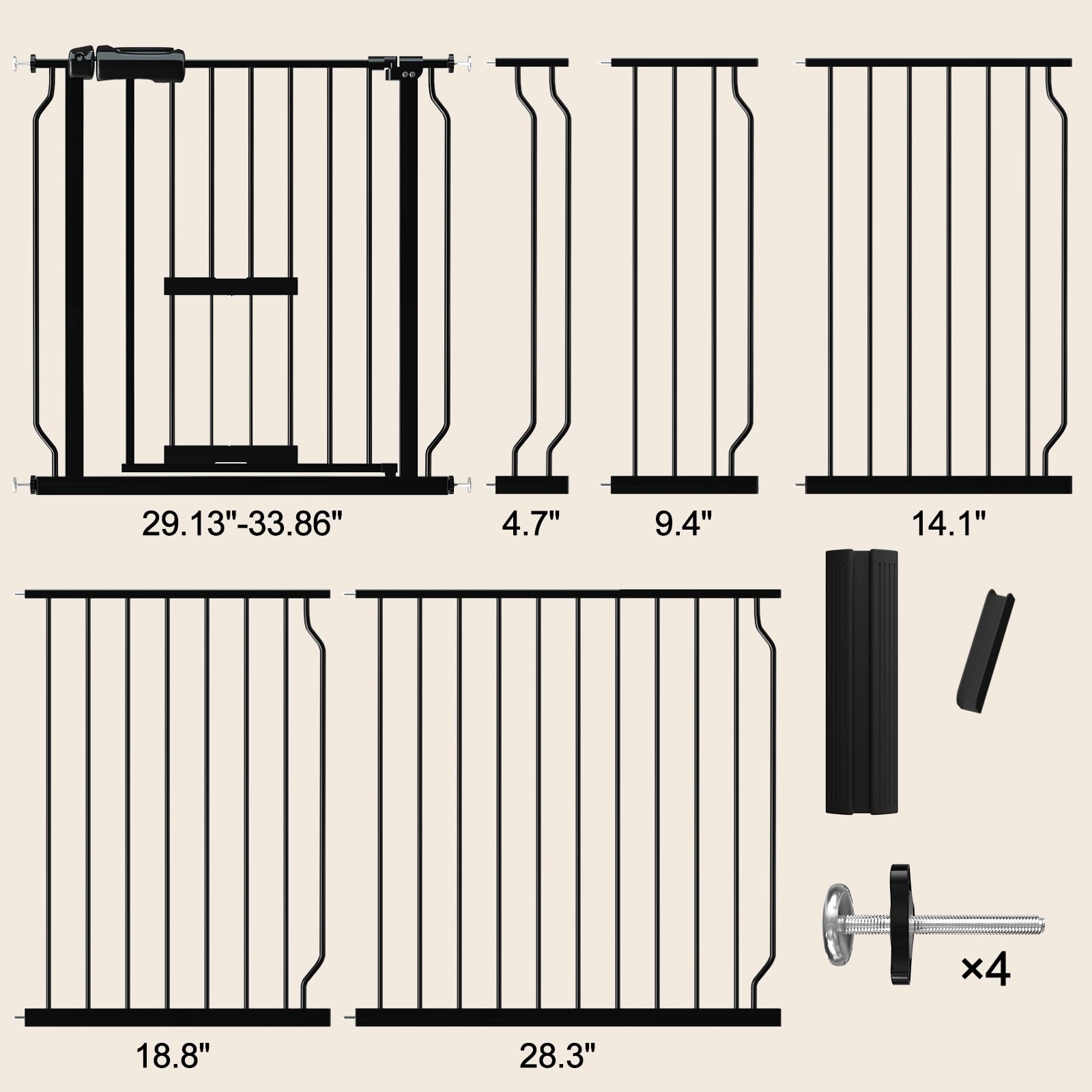 Foreng Extra Wide Dog Gates for Doorways 62.2-71.65 Extra Wide Dog Gate with Door,Baby Gate with Cat Door Pressure Mounted Pet G