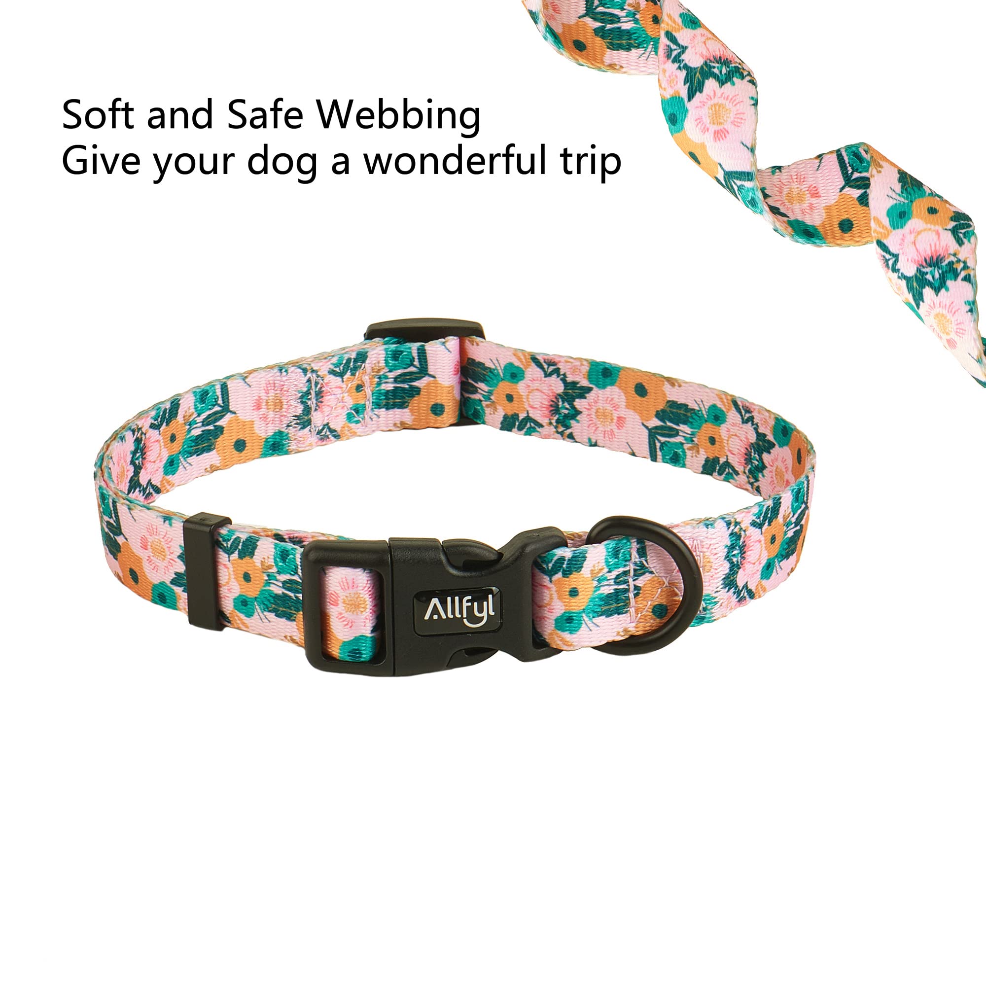 Allfyl Dog Collar For Small Dogs Floral Dog Collars With Quick Release Safety Buckle Soft Comfortable Cute Pet Collar For Girl Dog Boy Dog
