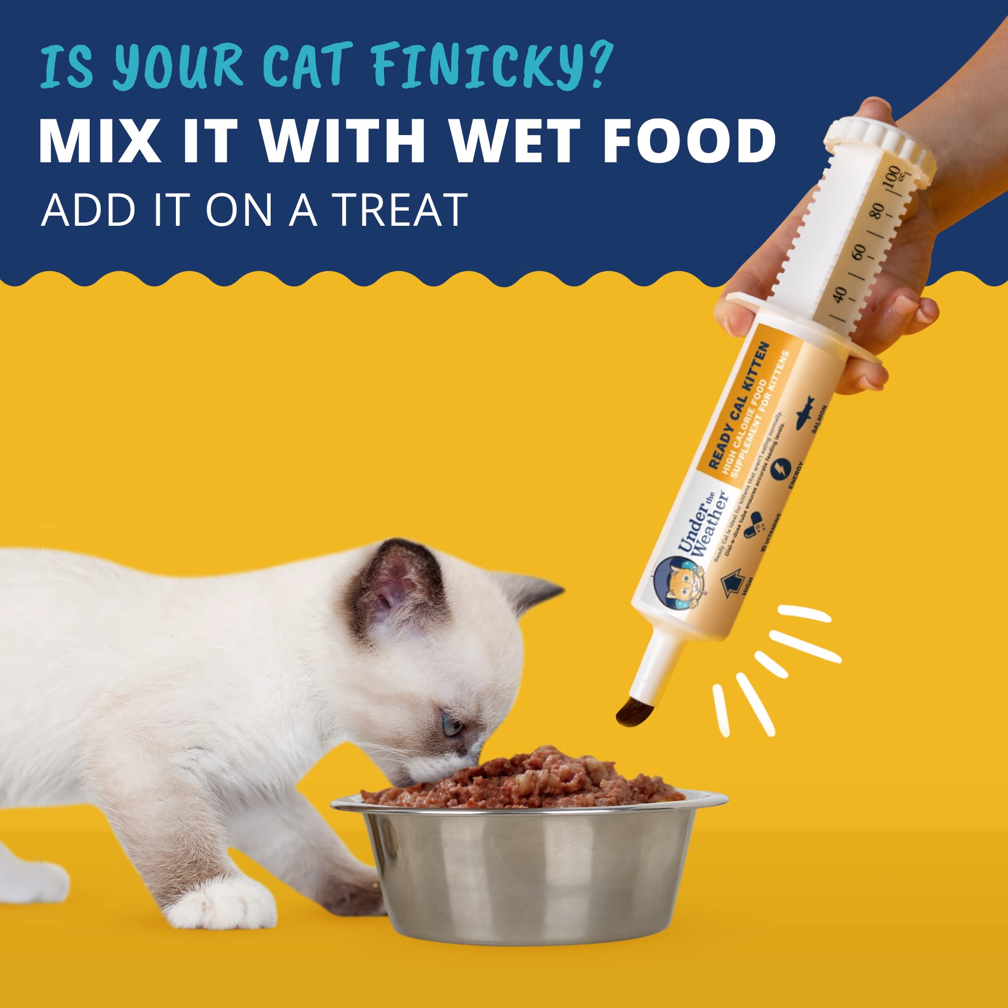Under the Weather Pet | Ready Cal for Kitten | High Calorie Pet Nutritional Supplement for Weight Gain & Healthy Weight Maintena