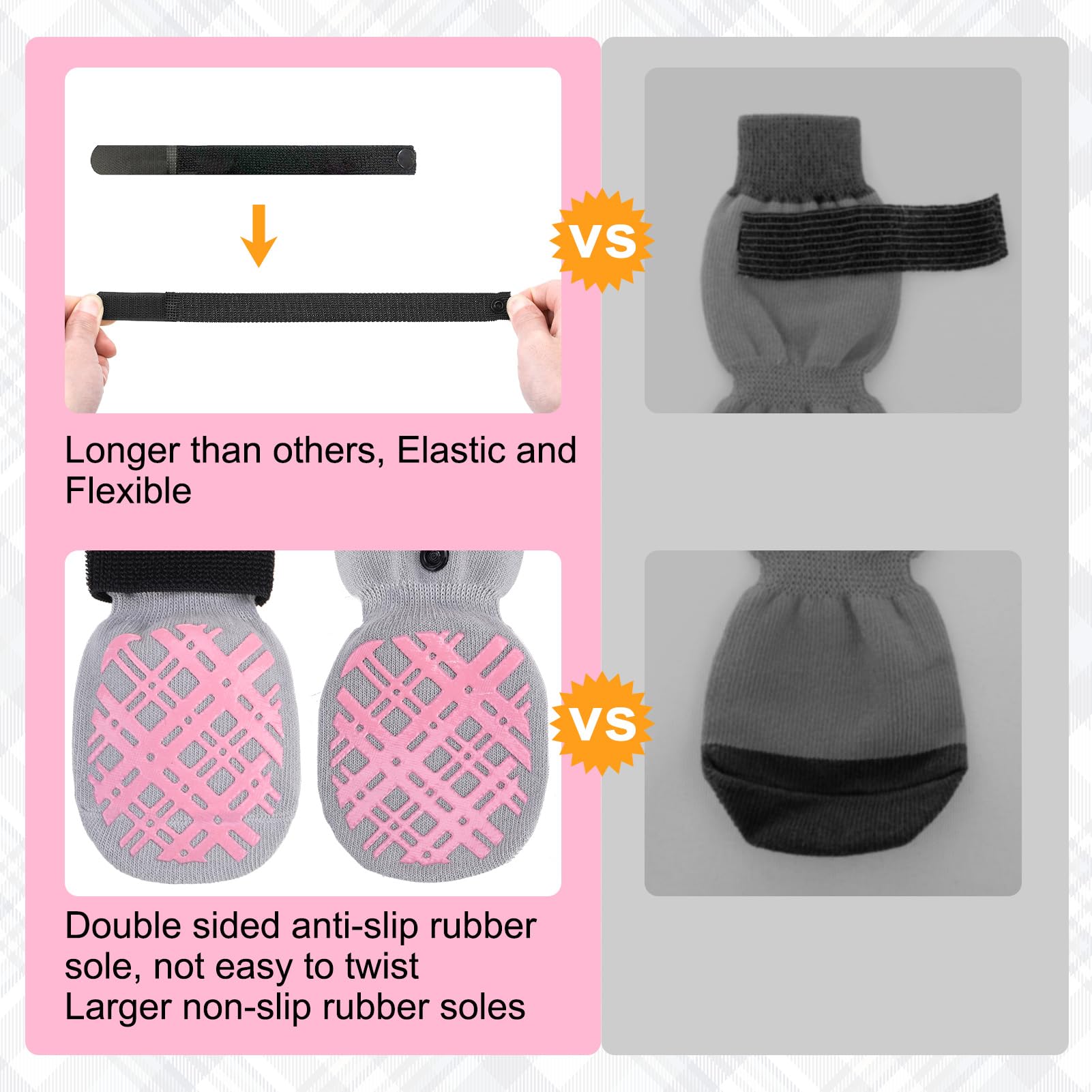 Beautyzoo Dog Socks & Boots - Prevent Licking Paws & Protect Feet On Hot Pavement & Hardwood Floors - Non-Slip, Traction Control