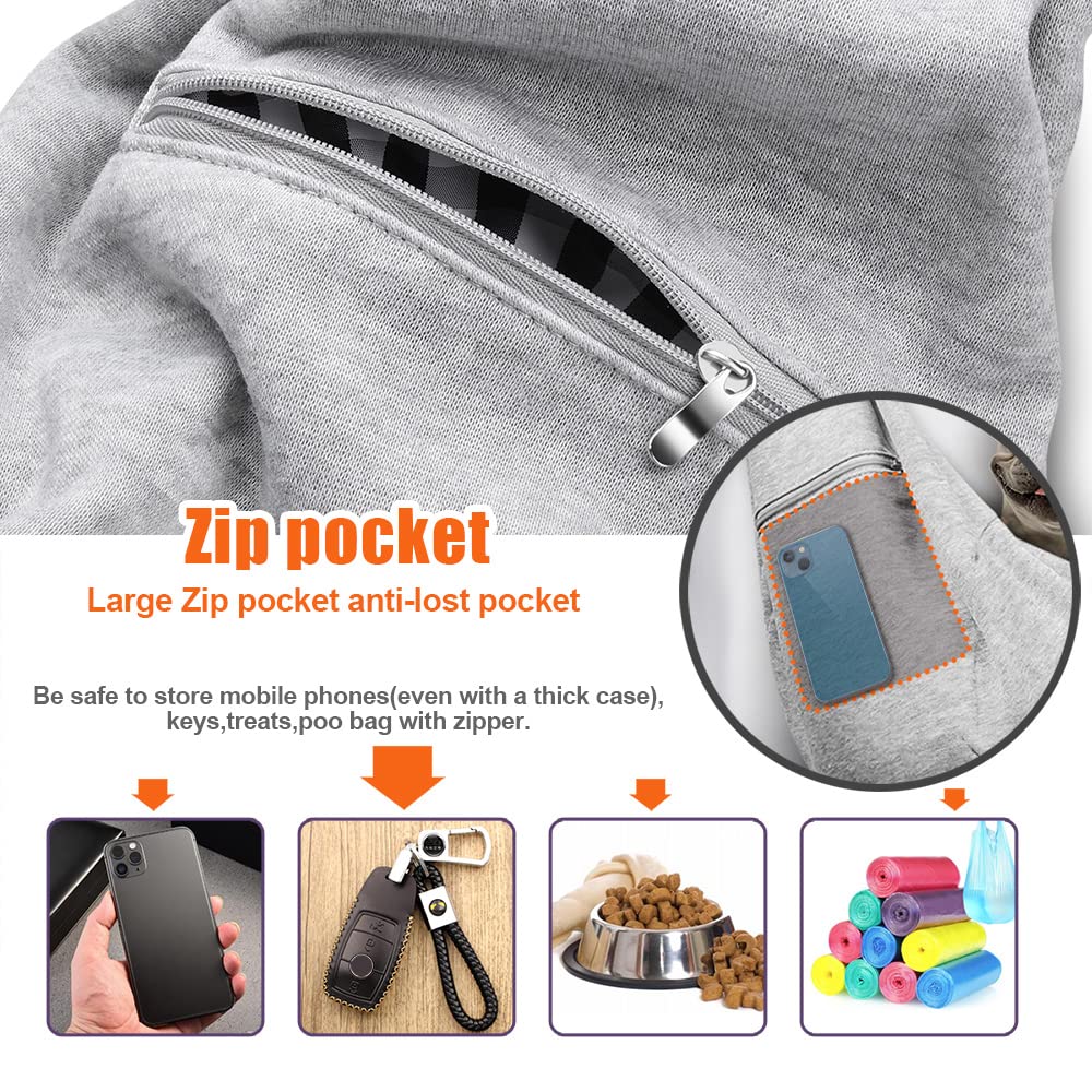 Tomkas Dog Sling Carrier For Small Dogs Pet Slings With Extra Pocket Storage Sling With Storage Pocket