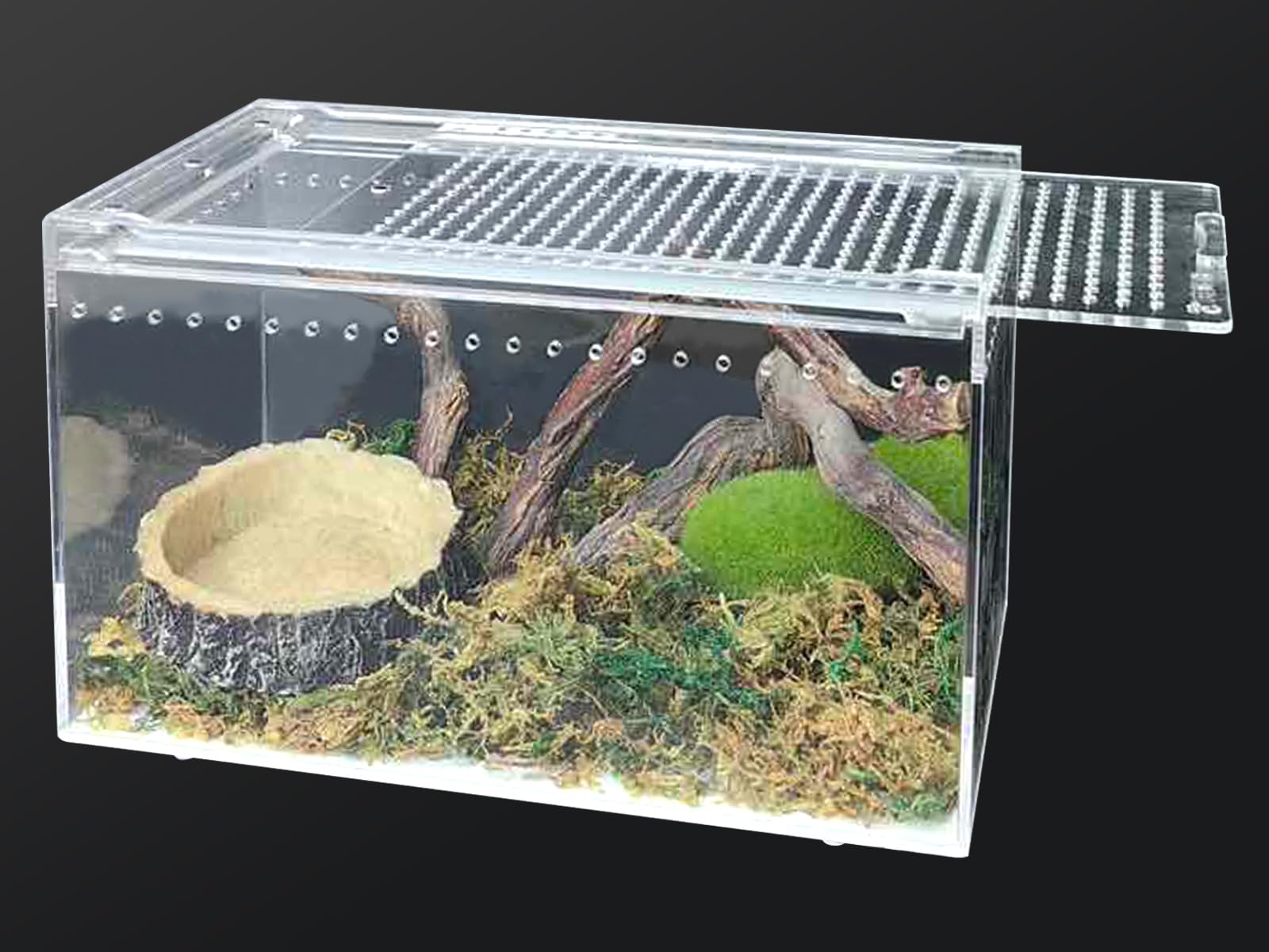 Apatal Acrylic Reptile Terrarium Enclosure 9.8 X 5.9 X 5.9 Magnetic Tarantula Breeding Box Transparent Insect Habitat For 