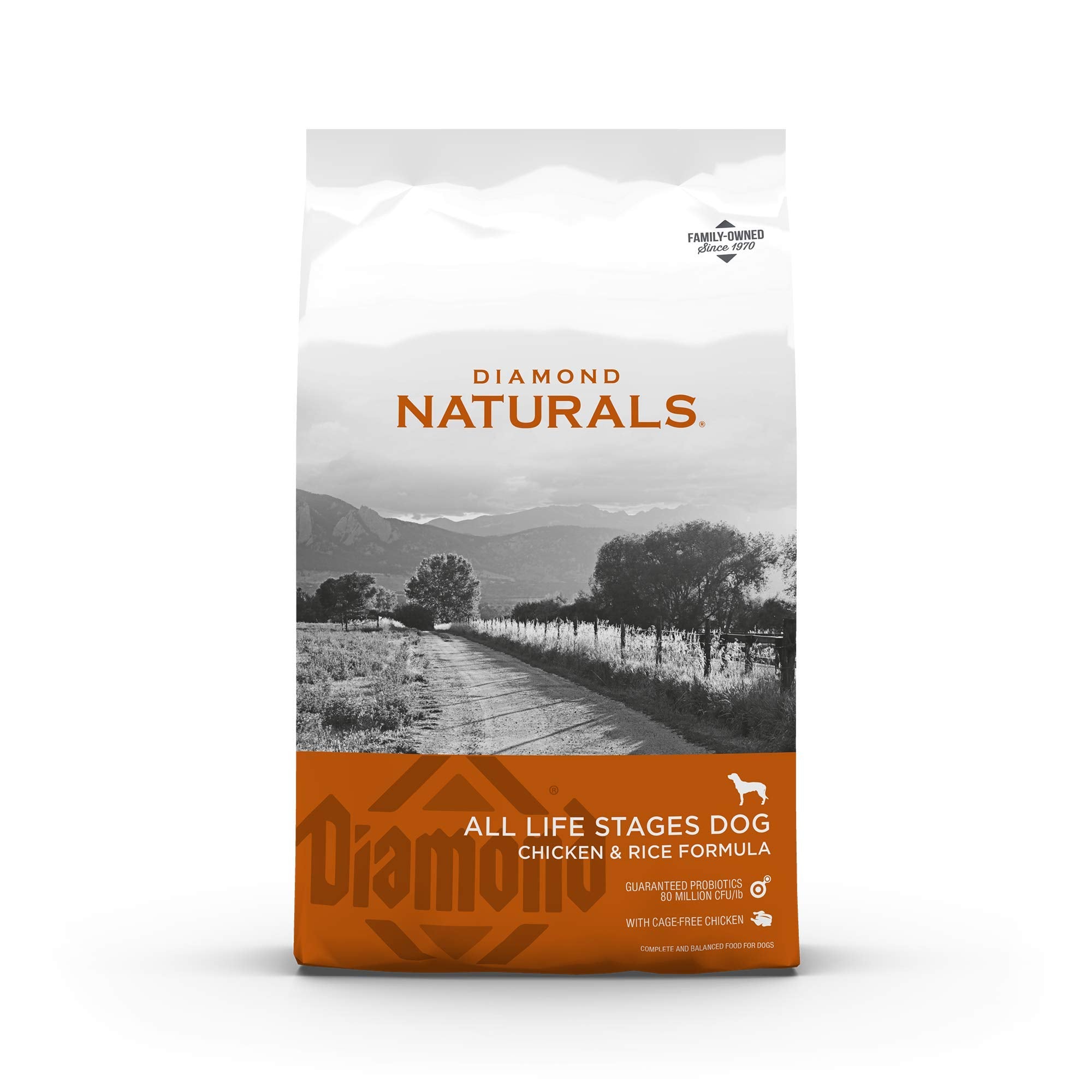 Diamond Naturals All Life Stages Chicken and Rice Formula Dry Dog Food Protein from Real Chicken, and Probiotics 40 Pound (Pack 
