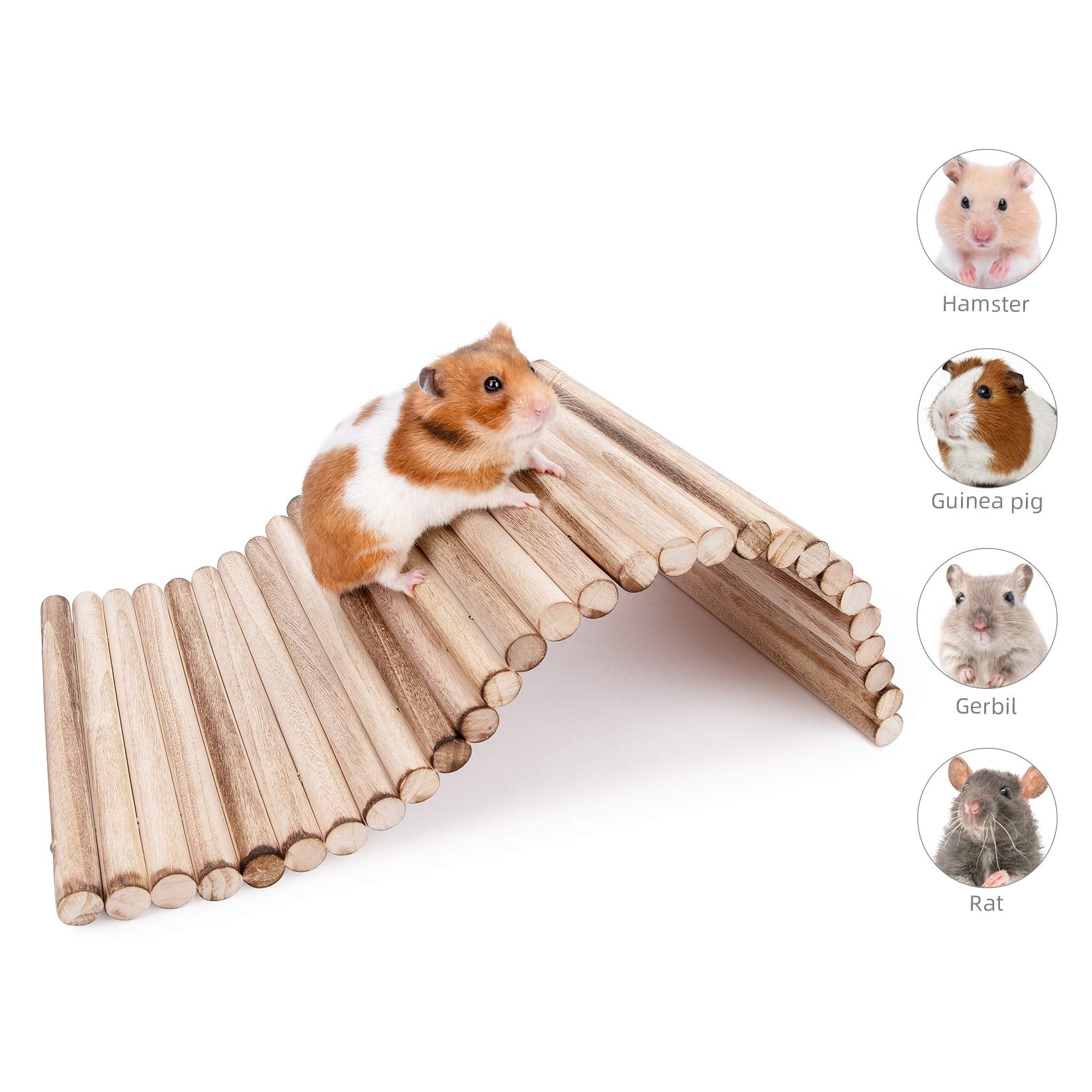 Niteangel Small Animal Climbing Toys - Suspension Bridge Ladder For Hamsters Gerbils Mice Rats Guinea Pigs Or Other Small Pets (15.7'' X 7.8'')
