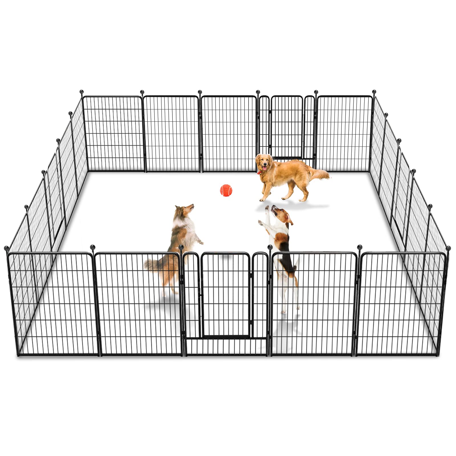 Jhsomdr Dog Playpen 40 Inch 20 Panels Indoor Outdoor Dog Pen For Large/Medium/Small Dogs Heavy Duty Metal Dog Fence Outdoor For 