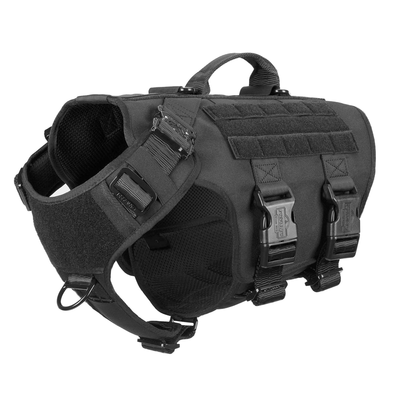 Icefang Gn3 Tactical Dog Harness With 6X Buckle,Dog Molle Vest With Handle,3/4 Body Coverage,Hook And Loop Panel For Id Patch,No