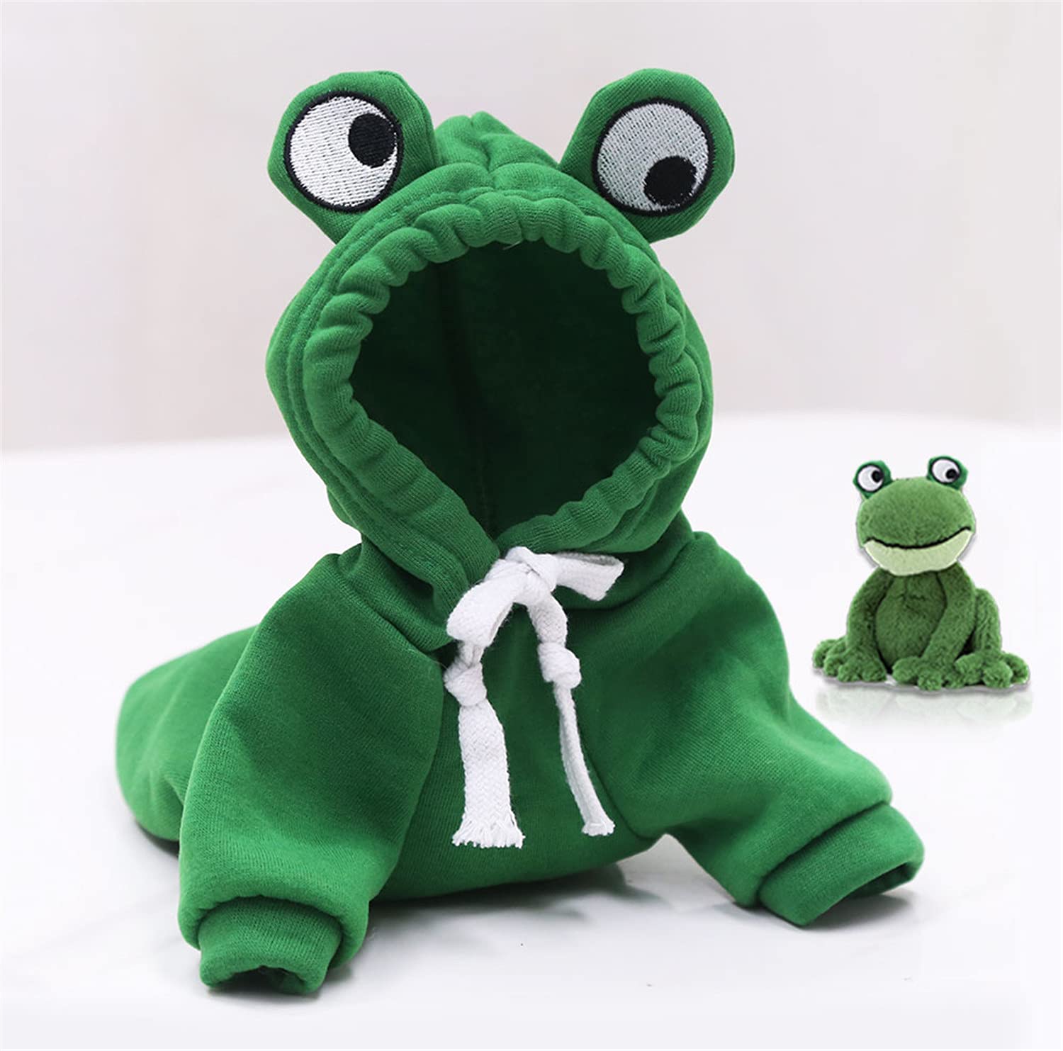 Frieyss Cute Green Dog Hoodie Clothes Costume Dog Fleece Sweater For Dogs Puppy Coat Dog Warm Clothe (Green, Xx-Large)