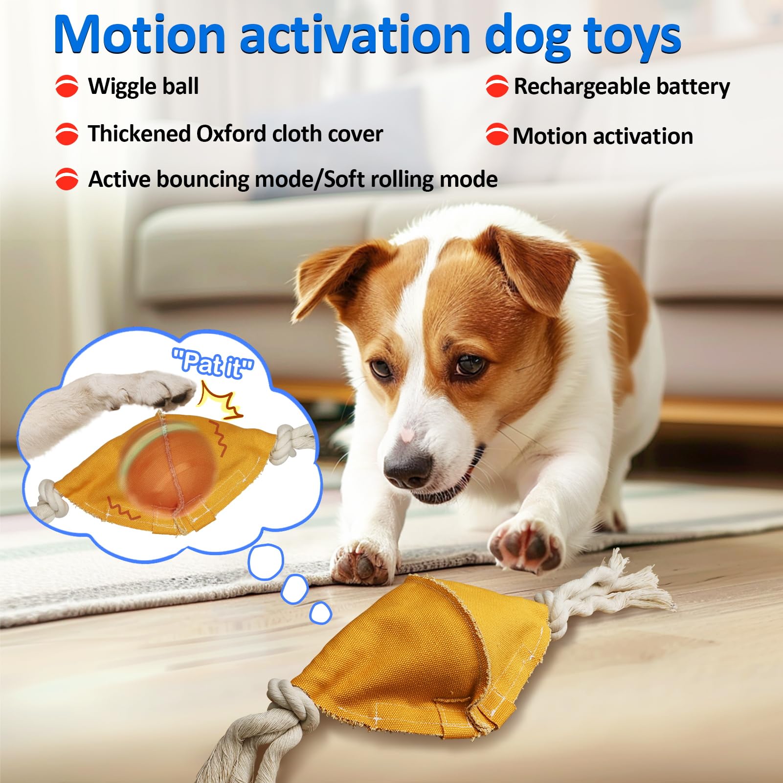 Bentopal Interactive Dog Balls Squeaky Dog Toys With Motion Activated