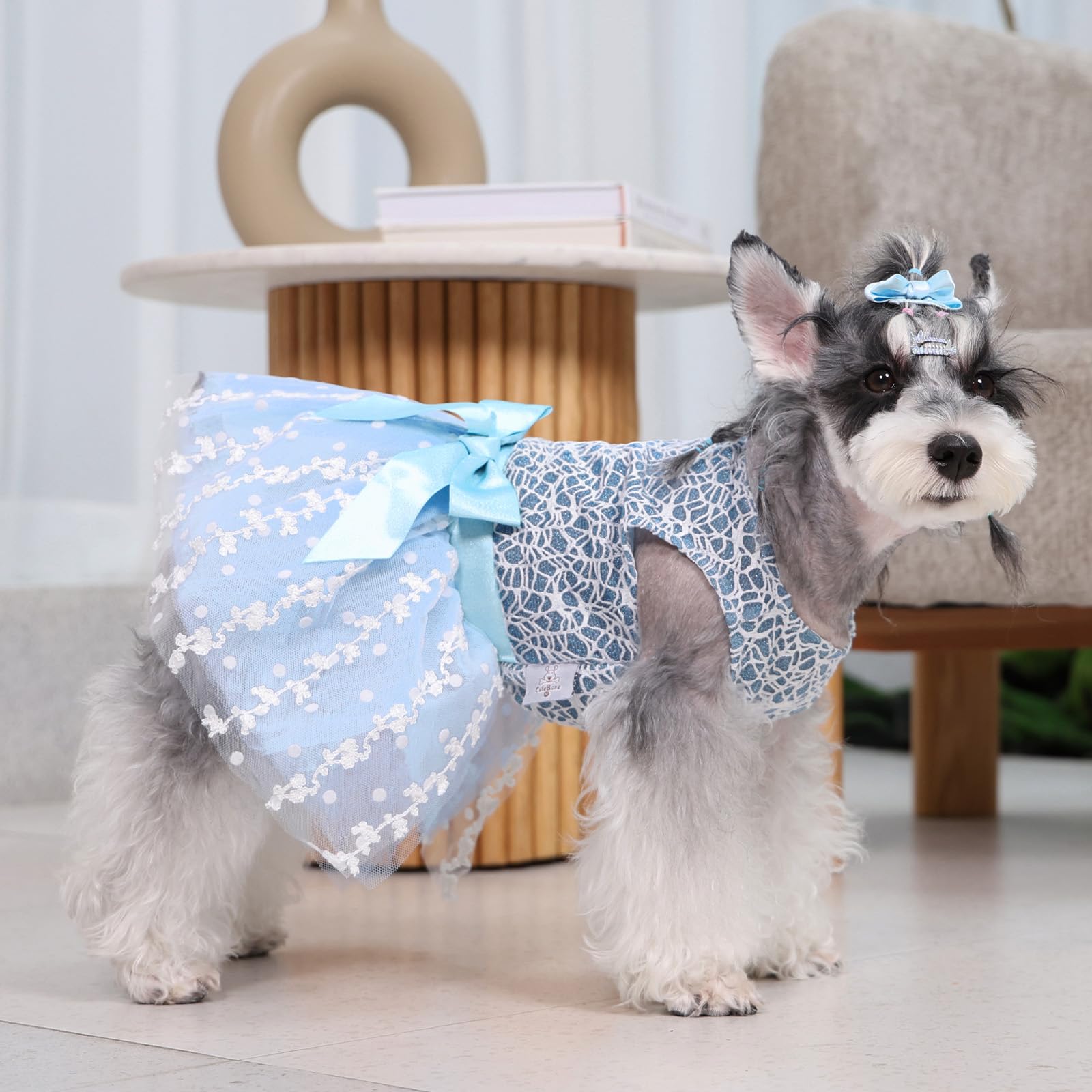 Cutebone Dog Birthday Dress Girl Puppy Skirt Tutu Cat Wedding Outfit Pet Party Clothes For Small Dogs Costume Dd22Xxs