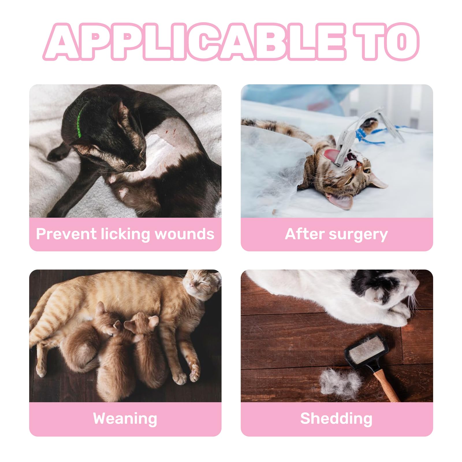 Leotrag Breathable Cat Recovery Suit For Female/Male, Anti-Licking Kitten Onesie - Cat Surgery Pajamas With Sleeve After Spay, P