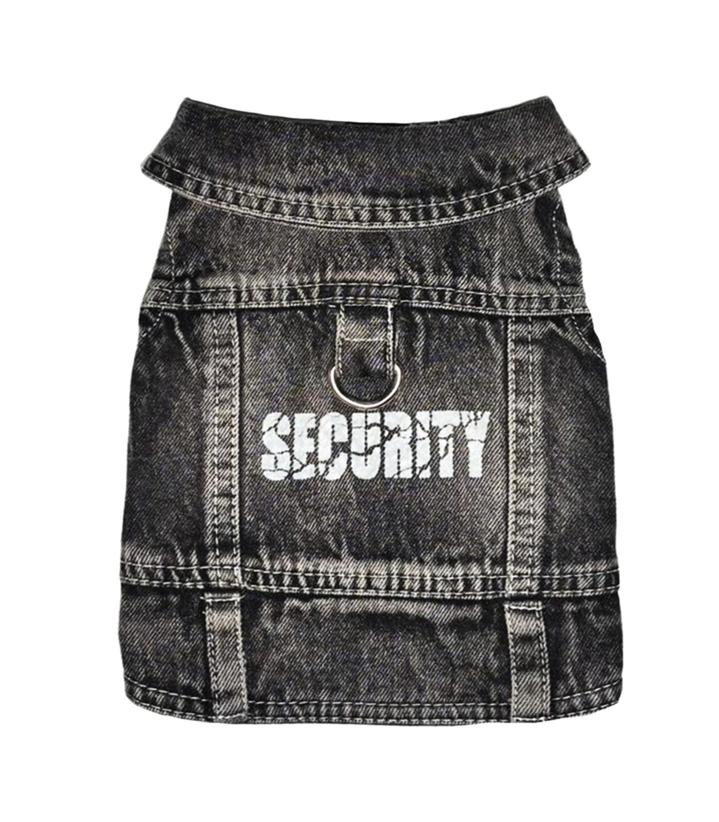 JcDuDoi Dog Jeans Black Security Jacket Denim Pet Coat for Puppy Small Dogs Cotton Classic Overalls Male Cat Costumes Sleeveless