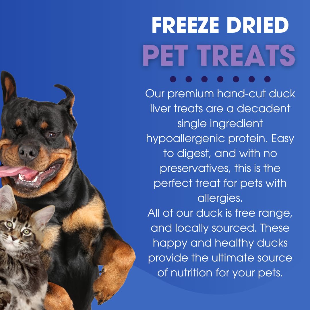 Formula Raw Freeze-Dried Duck Liver Pet Treats - Rich in Iron and Nutrients, Natural Single Ingredient Snack for Dogs and Cats -