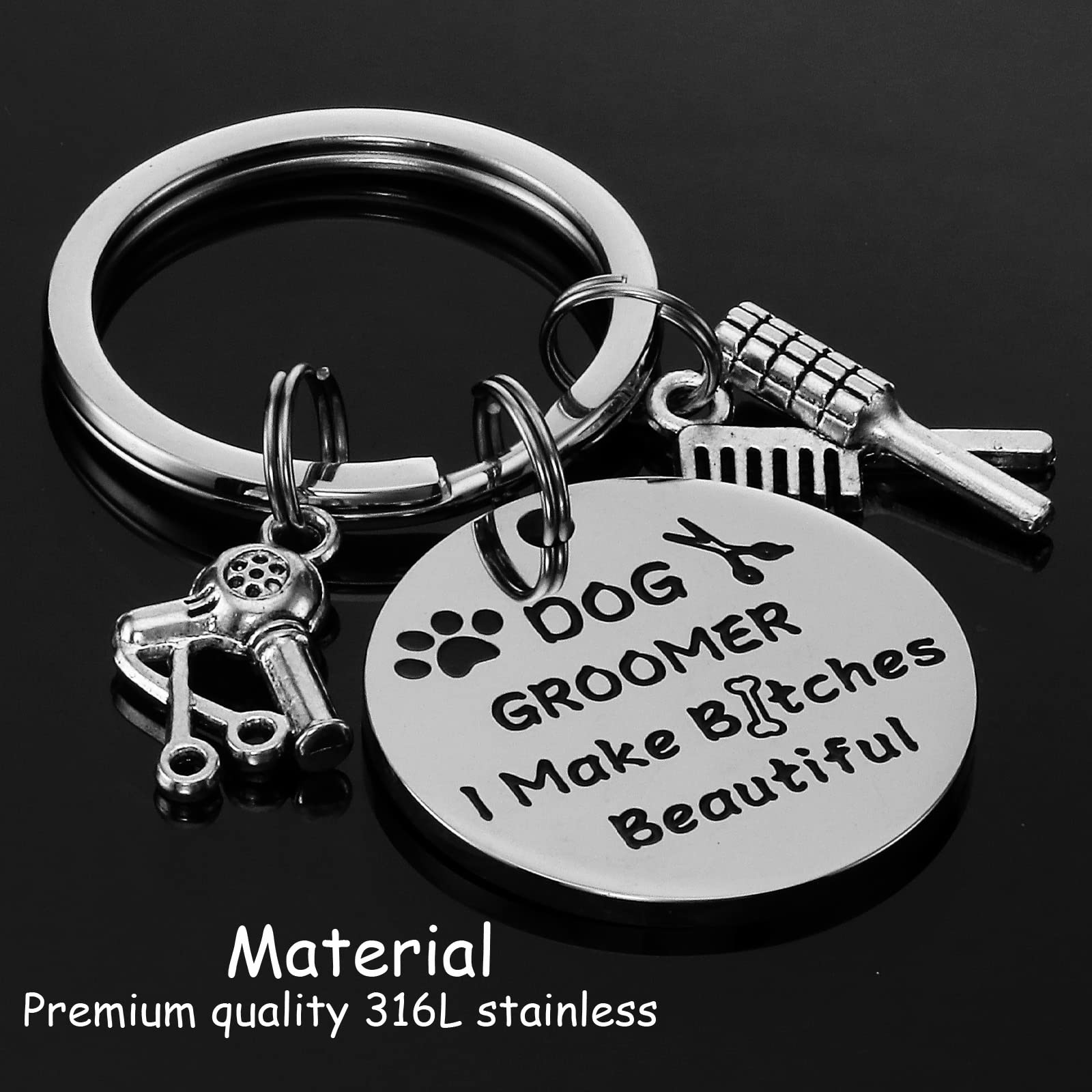 Kivosliviz Dog Groomer Gifts Keychain For Dog Groomers Women Men Key Chains Dog Stylist Presents Dog Grooming Items Pet Hair Groomer Keyring Jewelry Dog Groomer Keychain