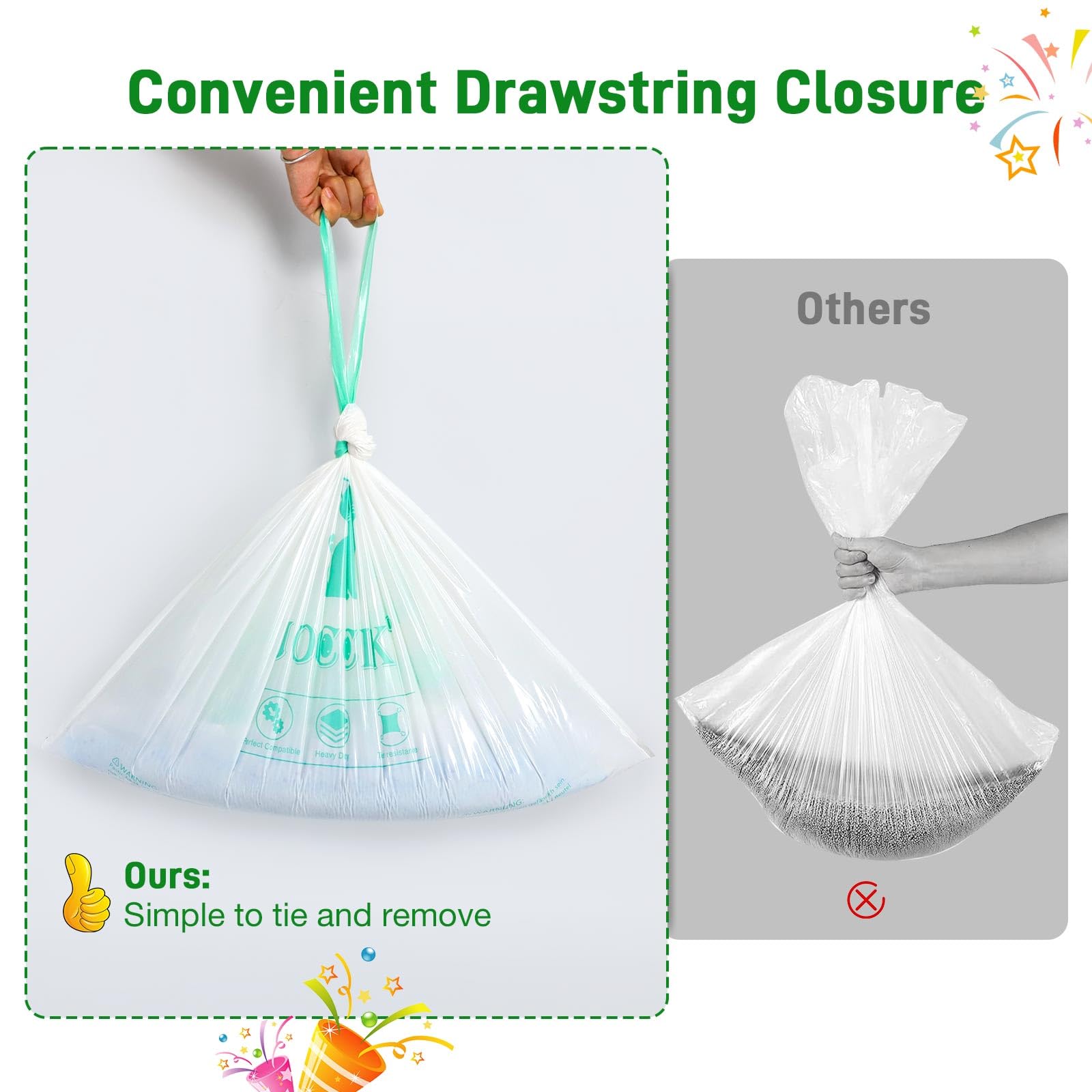 Drawstring Litter Box Liners Compatible with Robot, Heavy Duty Self-Cleaning Litter Boxes Waste Drawer Liners Replacement Bags (