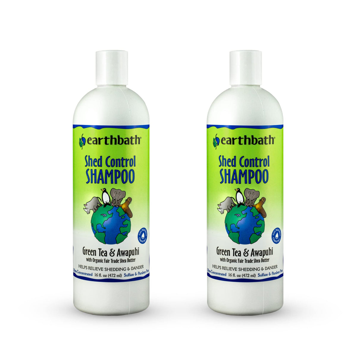 Earthbath Green Tea & Awapuhi Pet Shed Control Shampoo - Helps Relieve Shedding & Dander Aloe Vera Shea Butter Good For Dogs & C