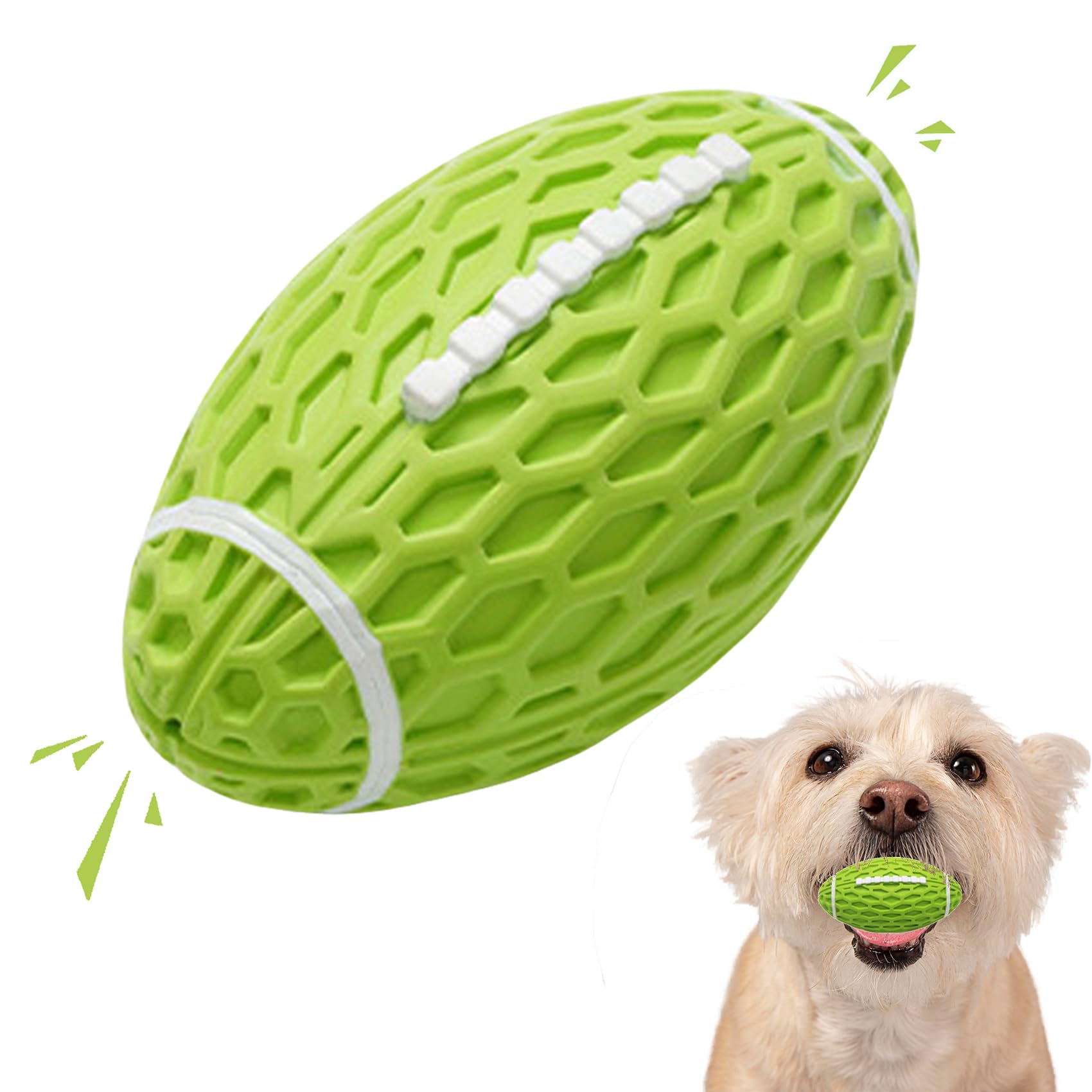 Petinstinct Small Squeaky Dog Toys, Rubber Puppy Football Toy For Aggressive Chewers, Durable And Interactive Dog Toys For Small