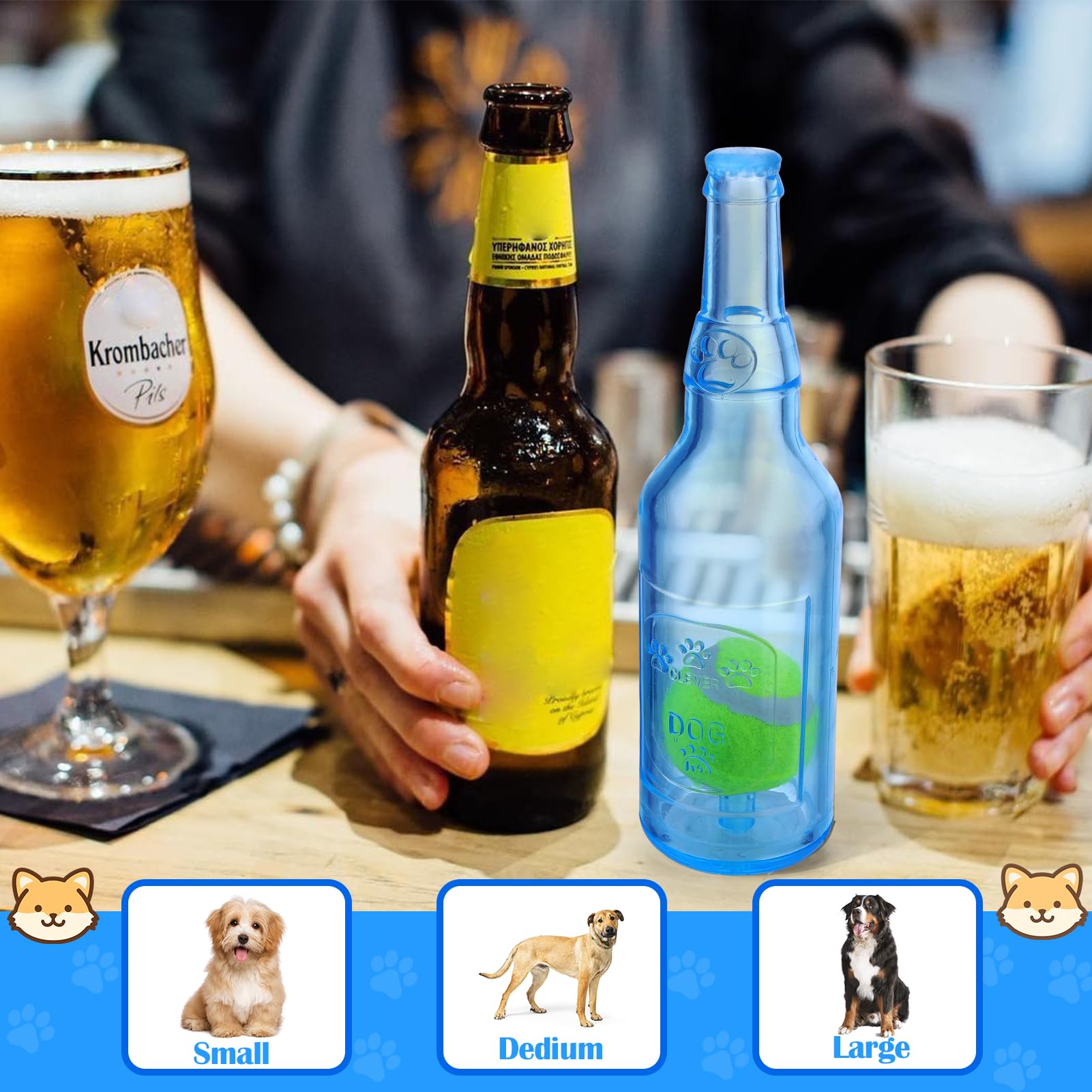 Mity Rain Water Bottle Dog Toy - Dog Toys For Aggressive Chewers Cute Squeaky Dog Toys For Large/Medium/Small Dogs Interactive D
