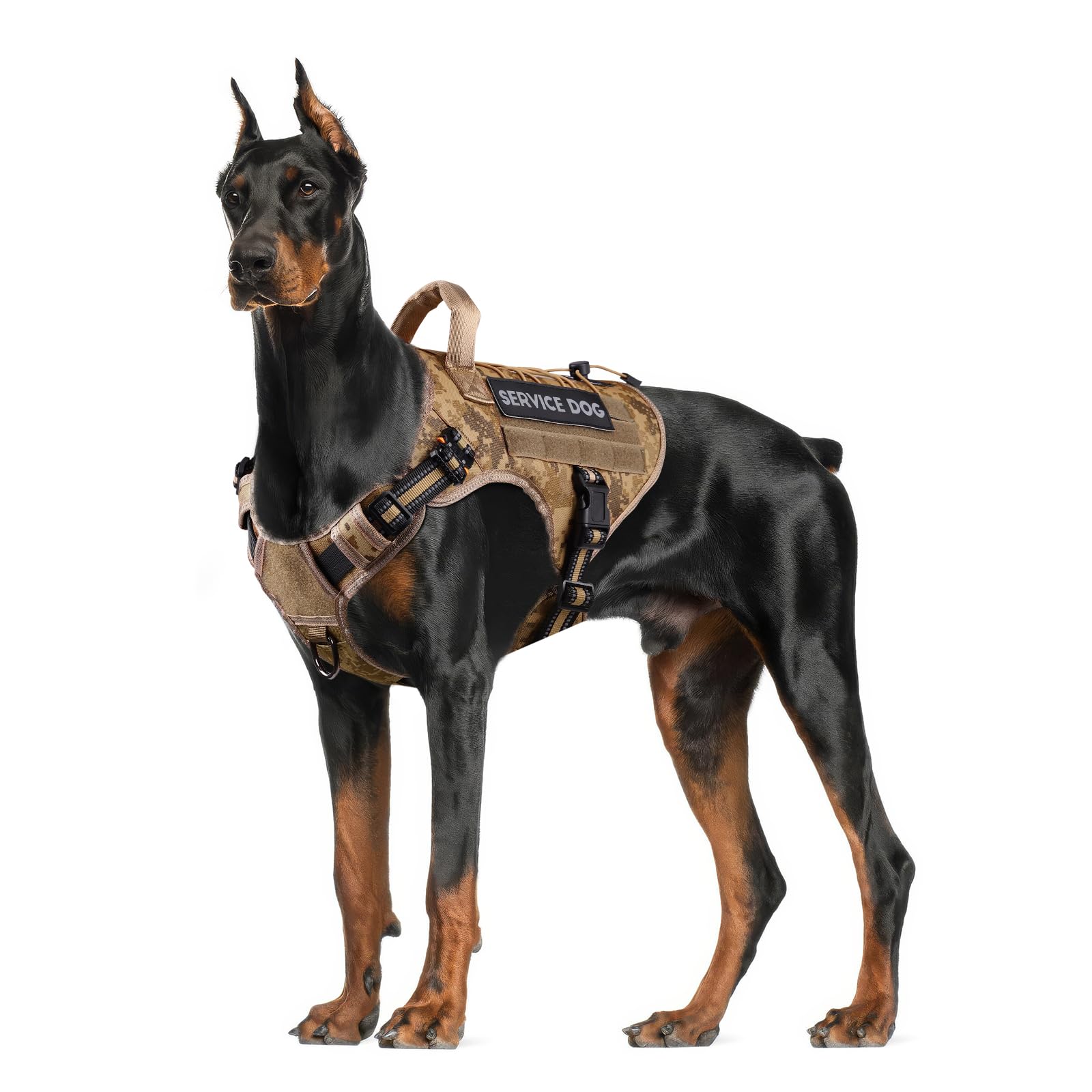 Petnanny Tactical Dog Harness Reflective With Id Card,Service Dog Vest Harness For Medium Large Dogs,Emotional Support Vest With