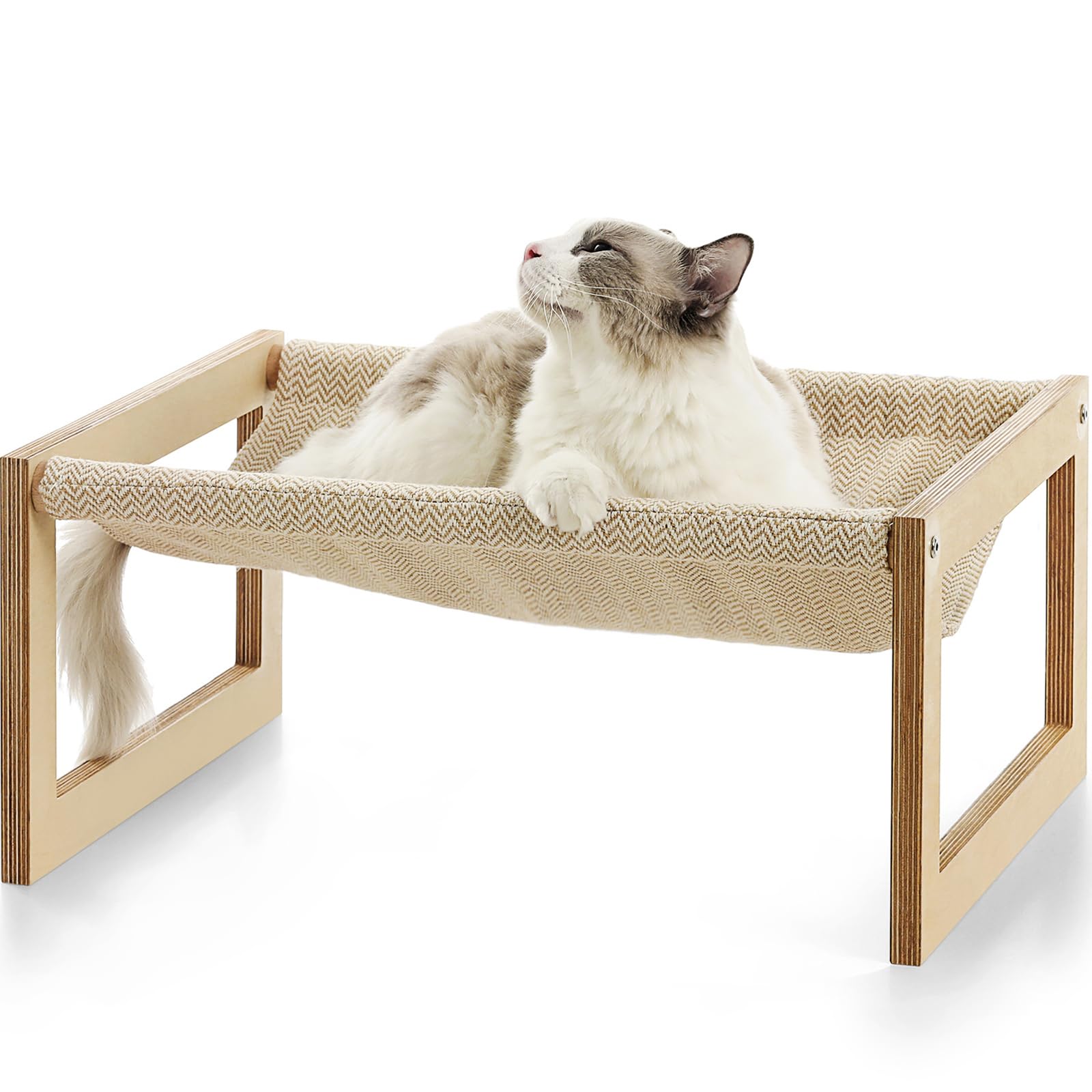 Fukumaru Dog Bed, Large Breathable Cat Bed, Wooden Cat Hammock For Outdoor, 21 X 16.5 Inch Elevated Pet Furniture Suitable For Kitty, Puppy, Rabbit, Bunny And Small Animal