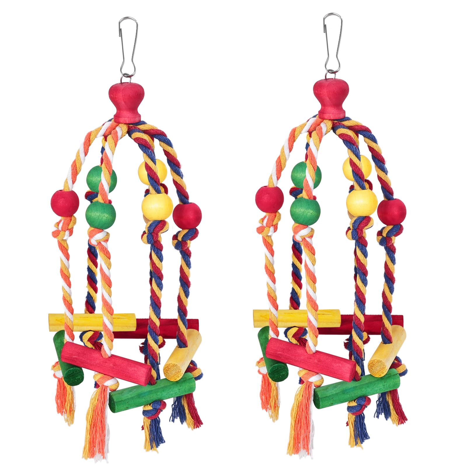 Samtotopets 2Pcs Dangly Rope Bird Toys