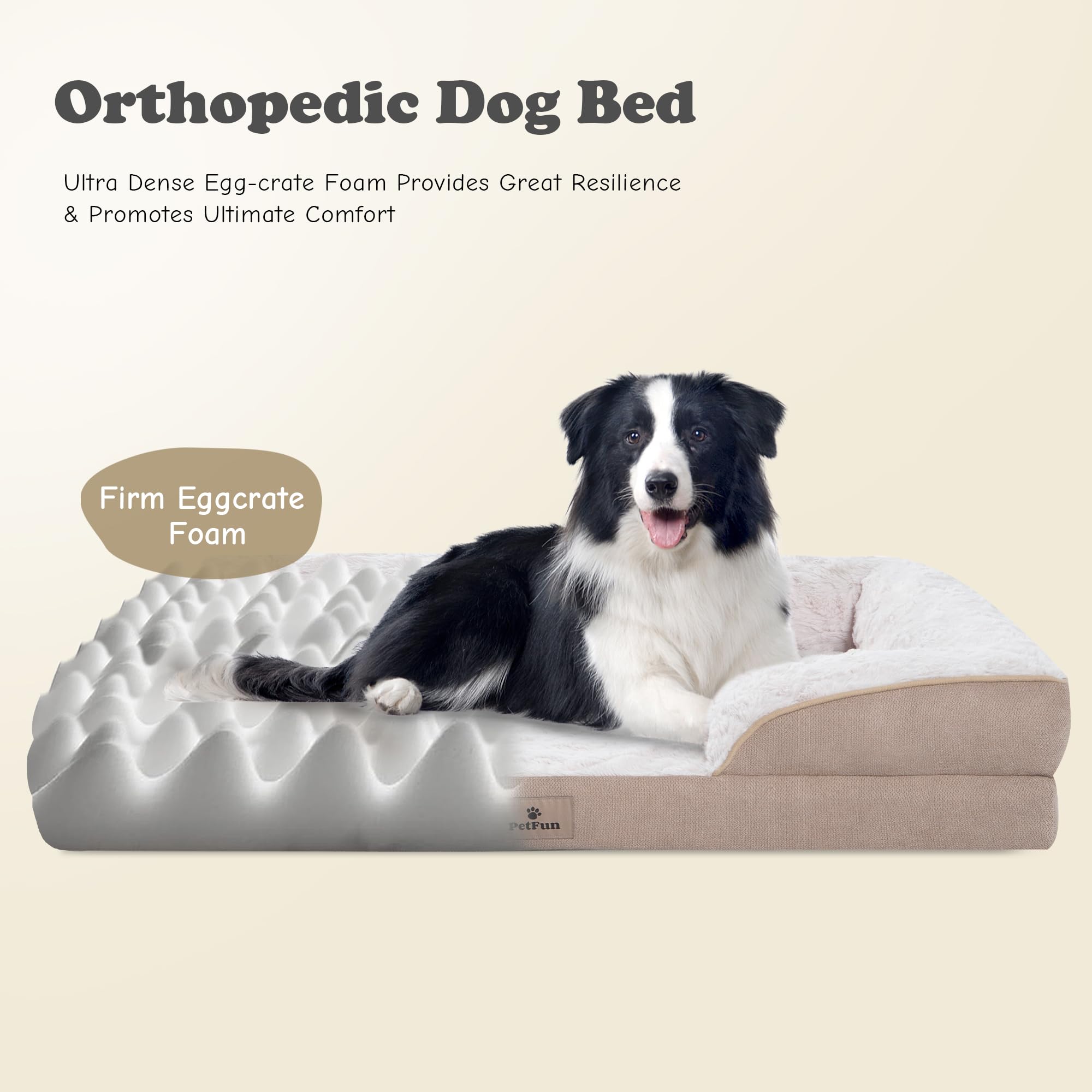 Petfun Xxl Orthopedic Dog Bed - Washable Dog Sofa Beds For Giant Dogs, Supportive Foam Pet Couch Bed With Removable Washable Cov