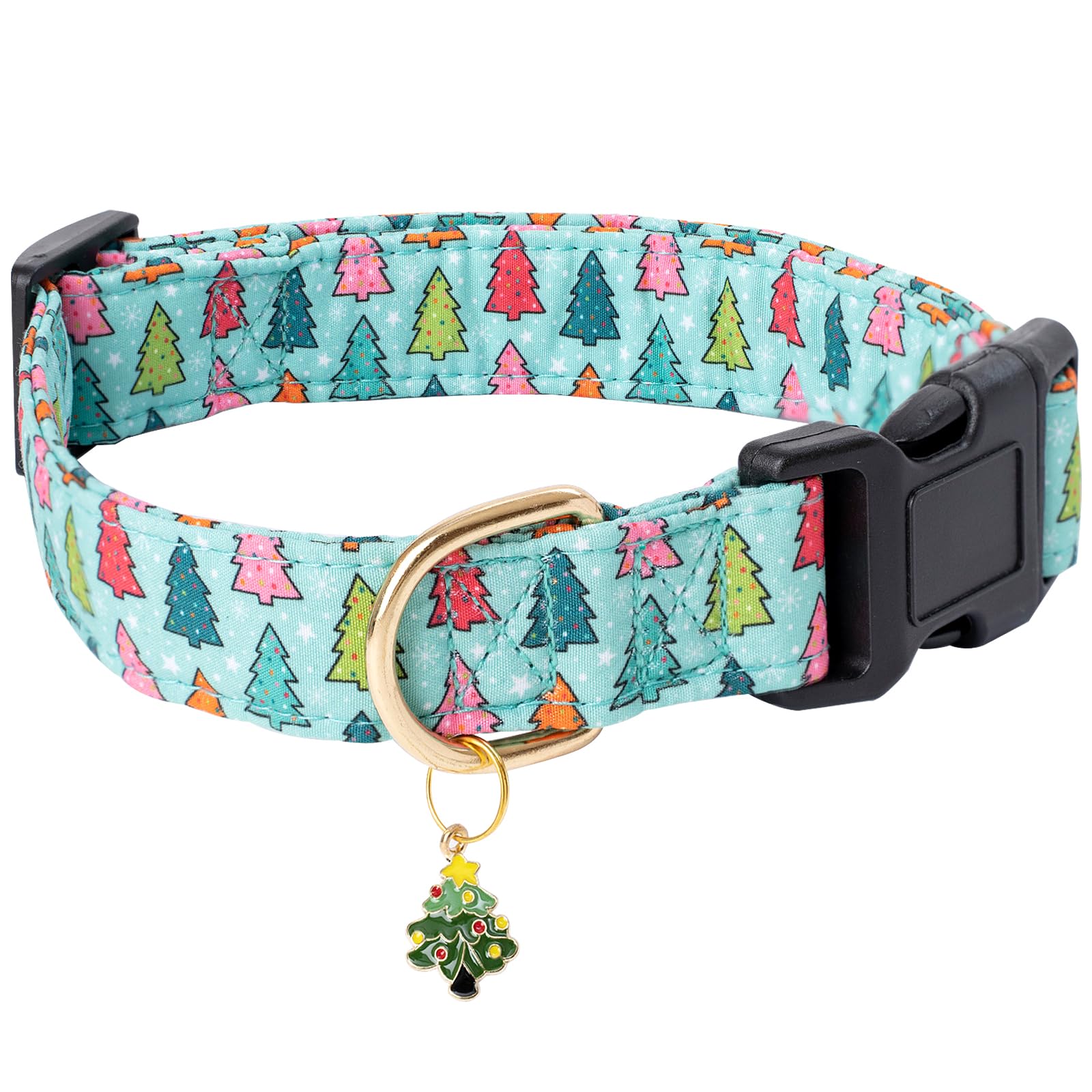 Faygarsle Green Dog Collar With Charm Design Christmas Theme Pattern For Small, Medium, Large Dogs - Cute, Stylish Collar For Gi