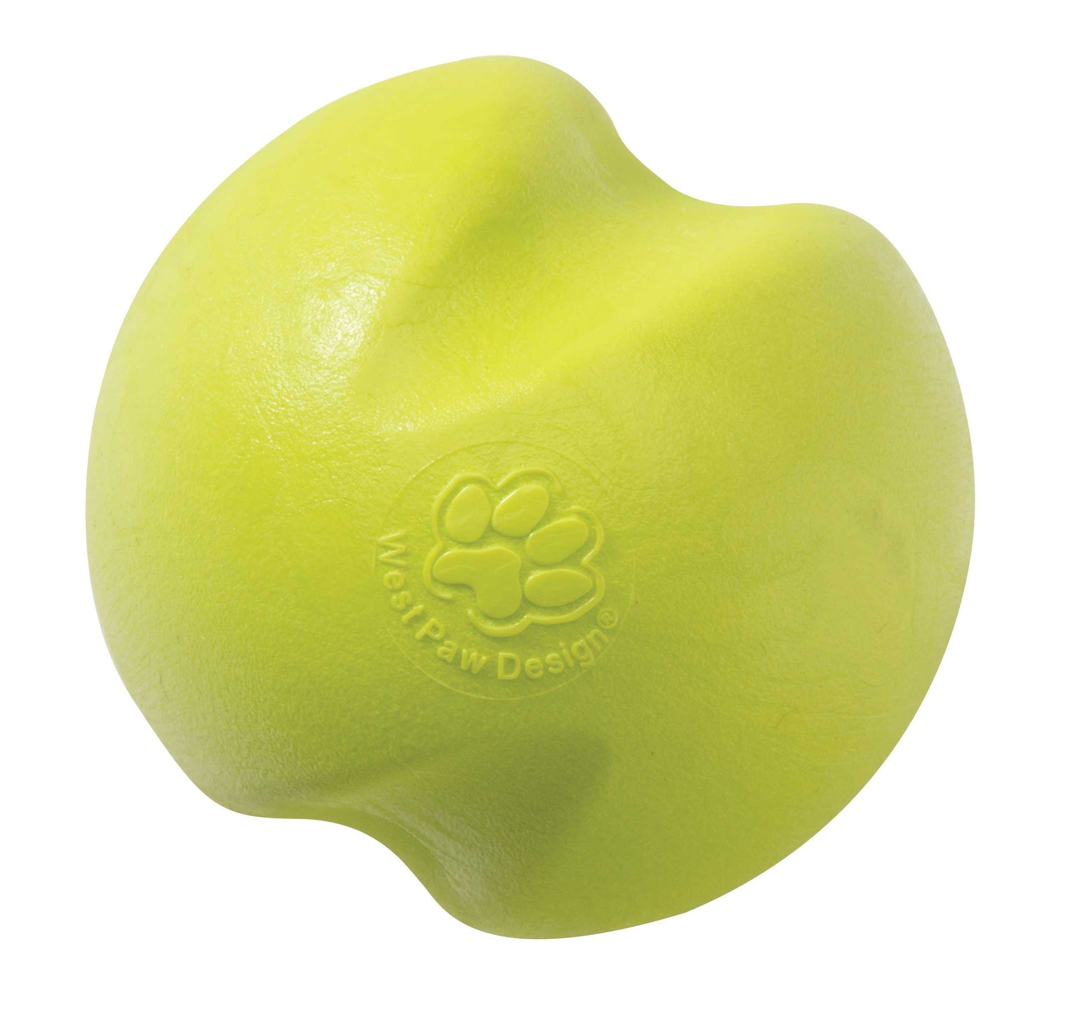 West Paw Zogoflex Jive Ball Dog Chew Toy – Bouncing Toys For Dogs, Fetch, Catch, Chewing, Play – Floatable, Recyclable Balls – Latex-Free, Non-Toxic, Dishwasher Safe Dog Toy, Small 2.5', Granny Smith