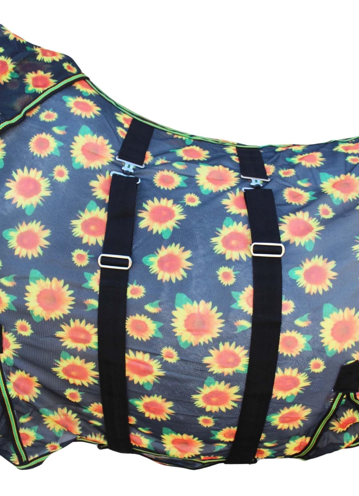 60 Horse Flysheet Summer Spring Airflow Mesh Removable Neck Sunflower 73158
