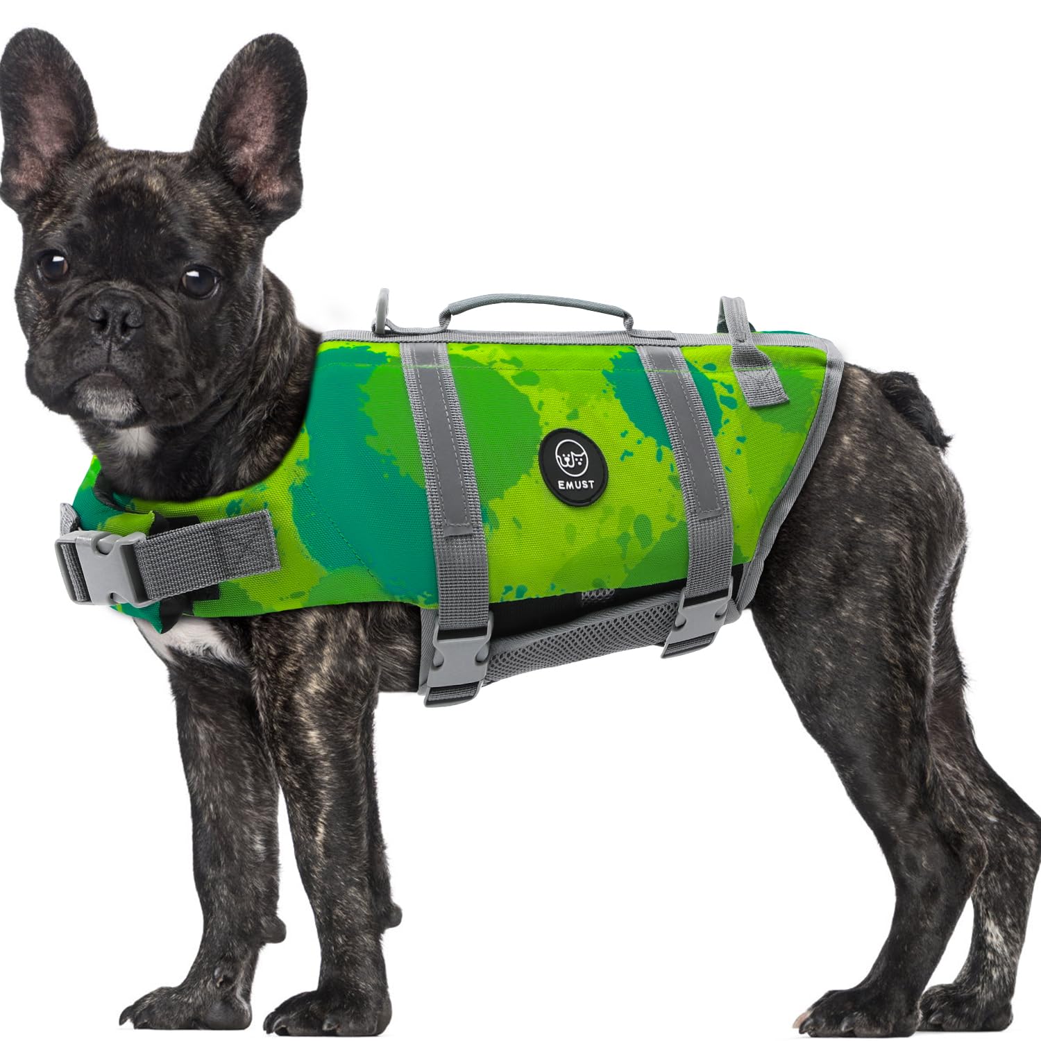 Emust Dog Life Vests, Adjustable Dog Life Jacket With Rescue Handle, Dogs Flotation Vest For Small/Medium/Large Dogs, Xs, Multig